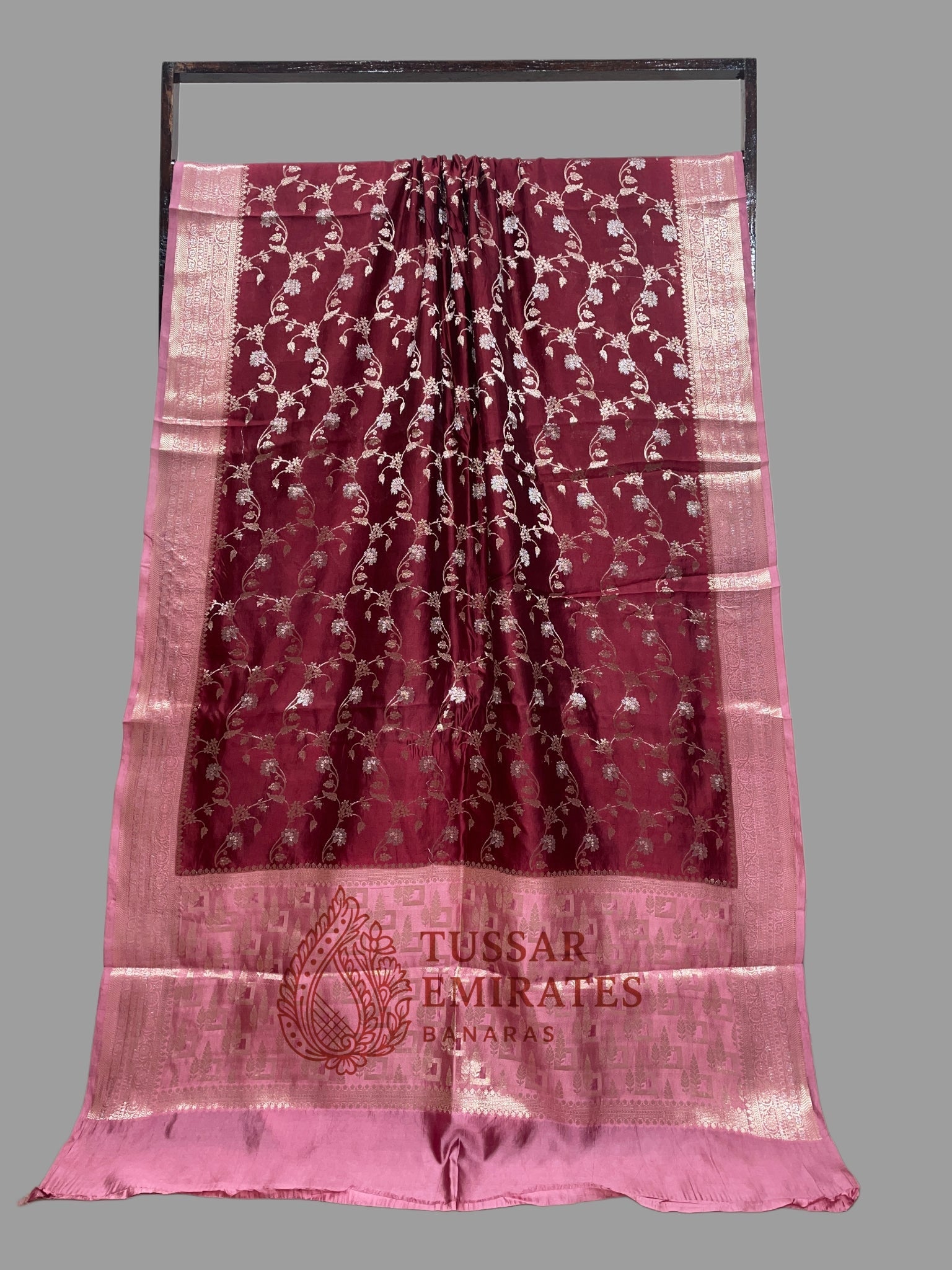 Pure Mango Silk Banarasi Saree - Tussar Emirates