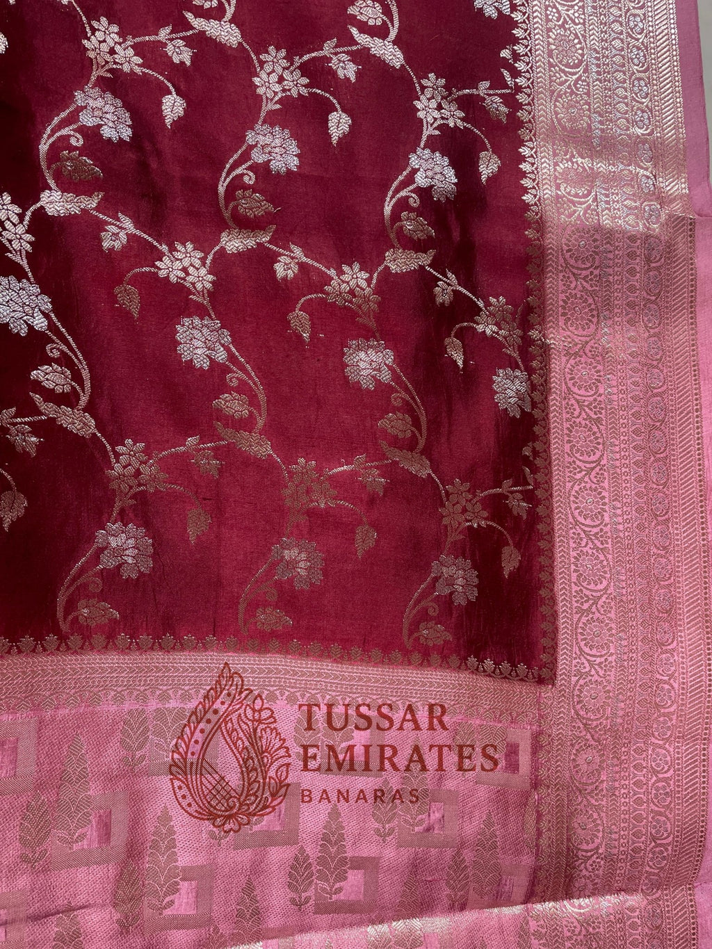 Pure Mango Silk Banarasi Saree - Tussar Emirates