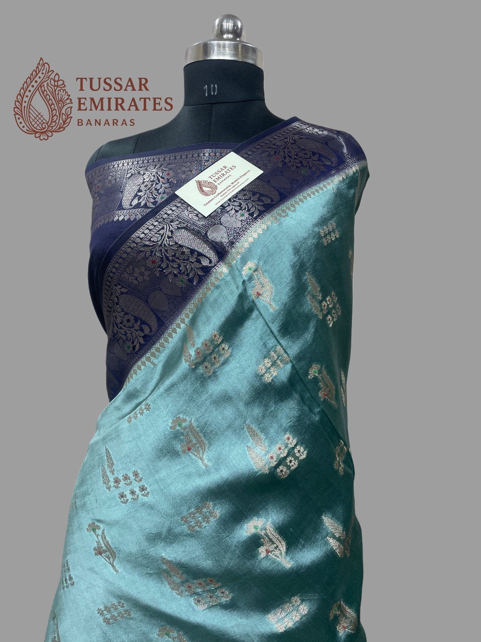 Pure Mango Silk Banarasi Saree - Tussar Emirates