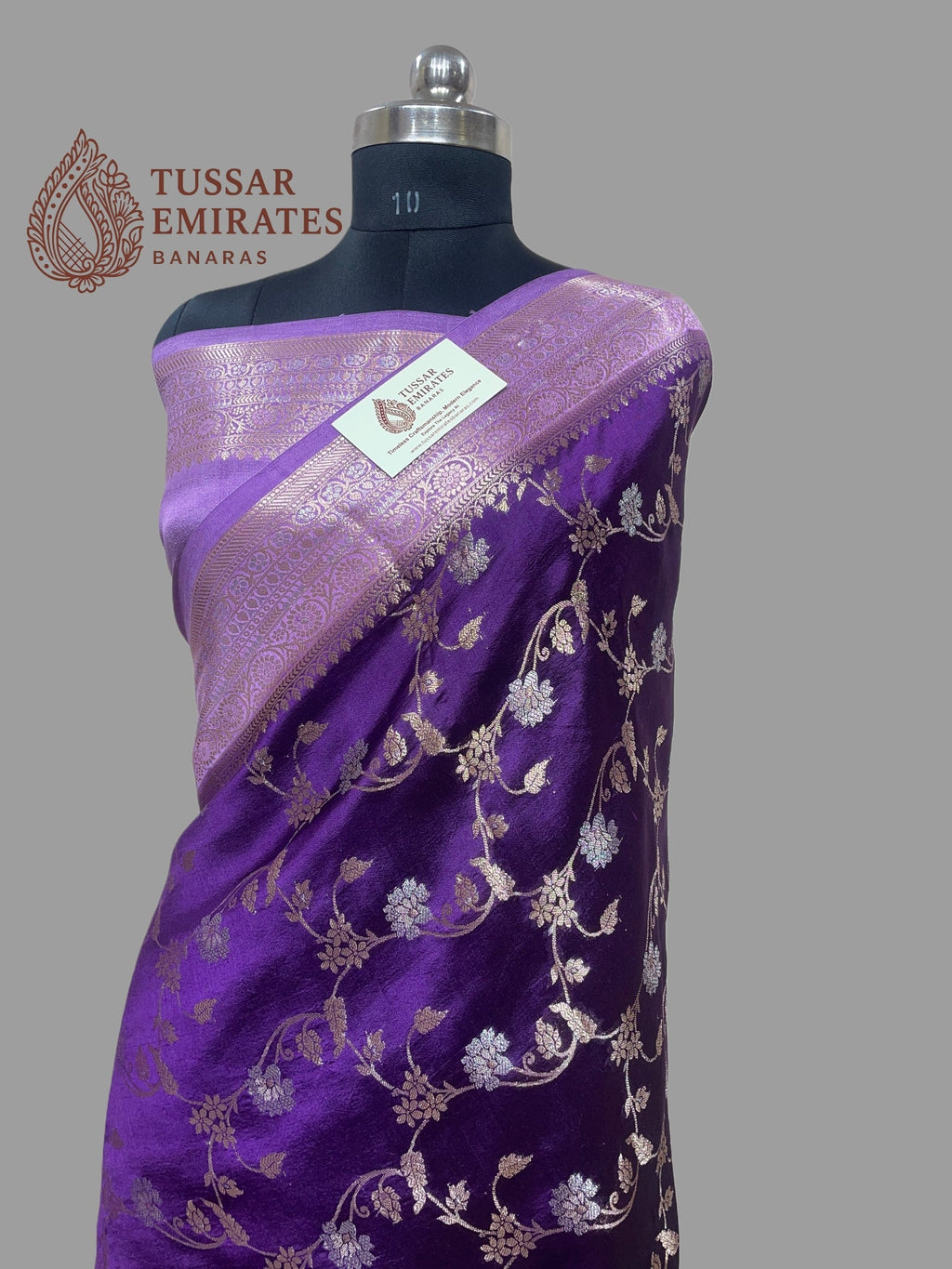 Pure Mango Silk Banarasi Saree - Tussar Emirates