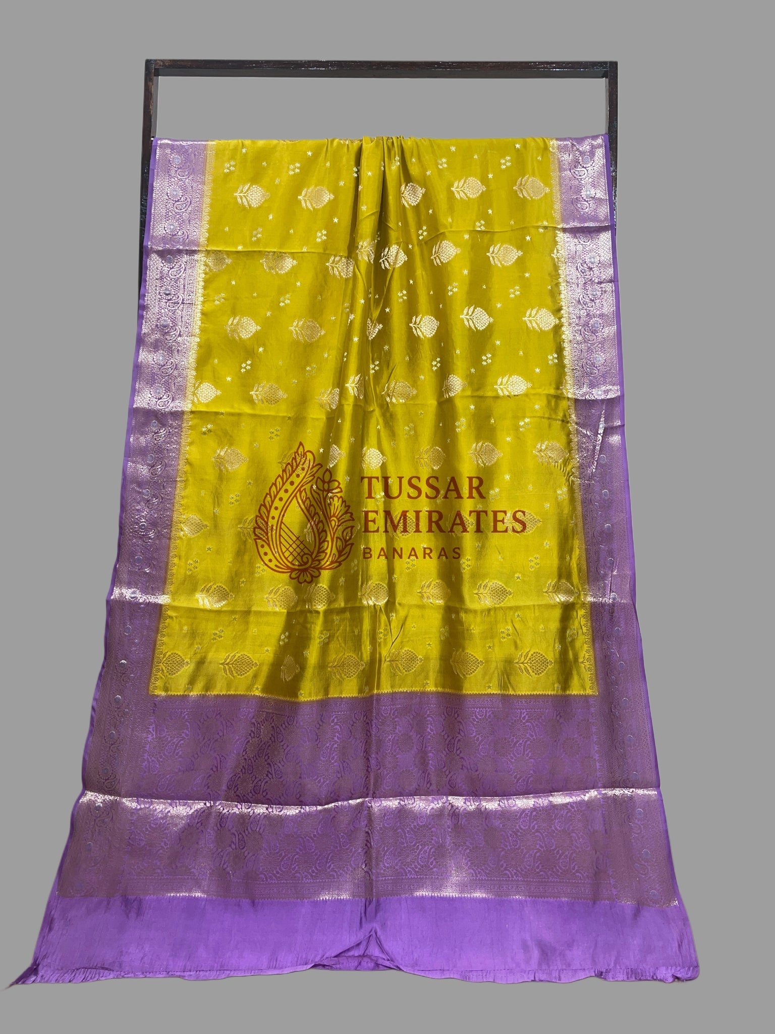 Pure Mango Silk Banarasi Saree - Tussar Emirates