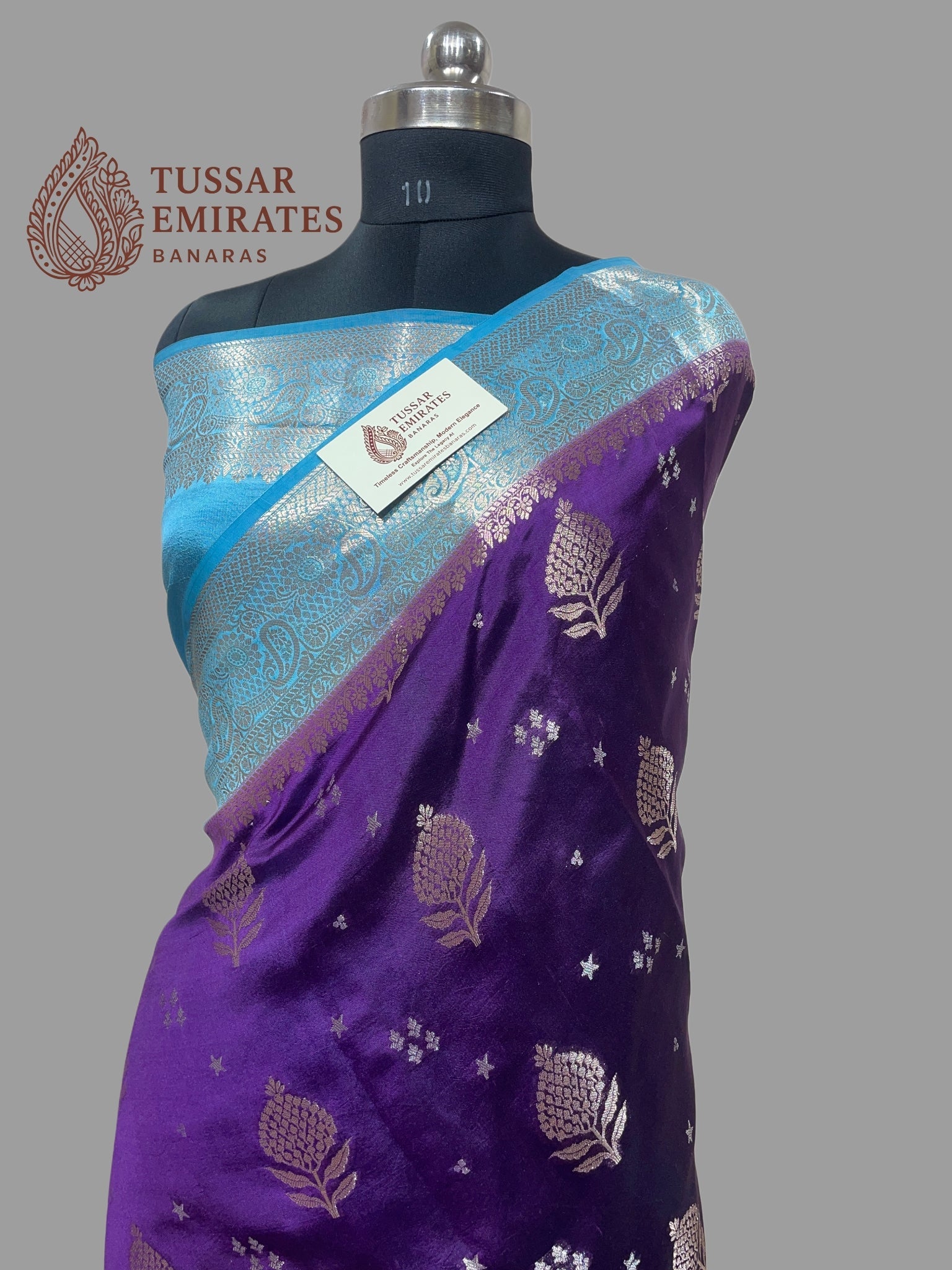 Pure Mango Silk Banarasi Saree - Tussar Emirates