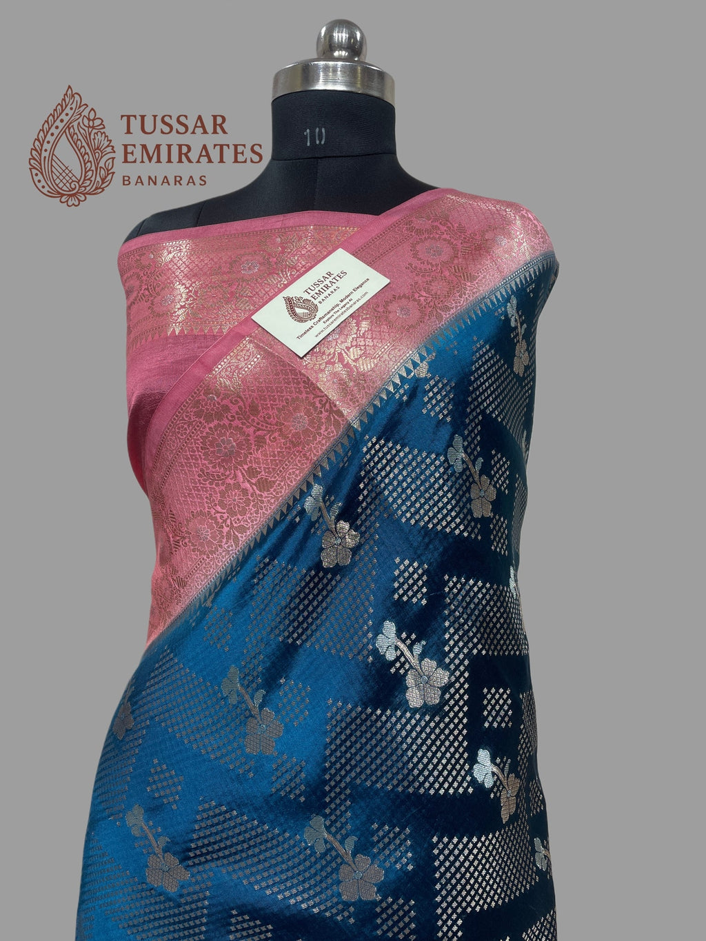 Pure Mango Silk Banarasi Saree - Tussar Emirates