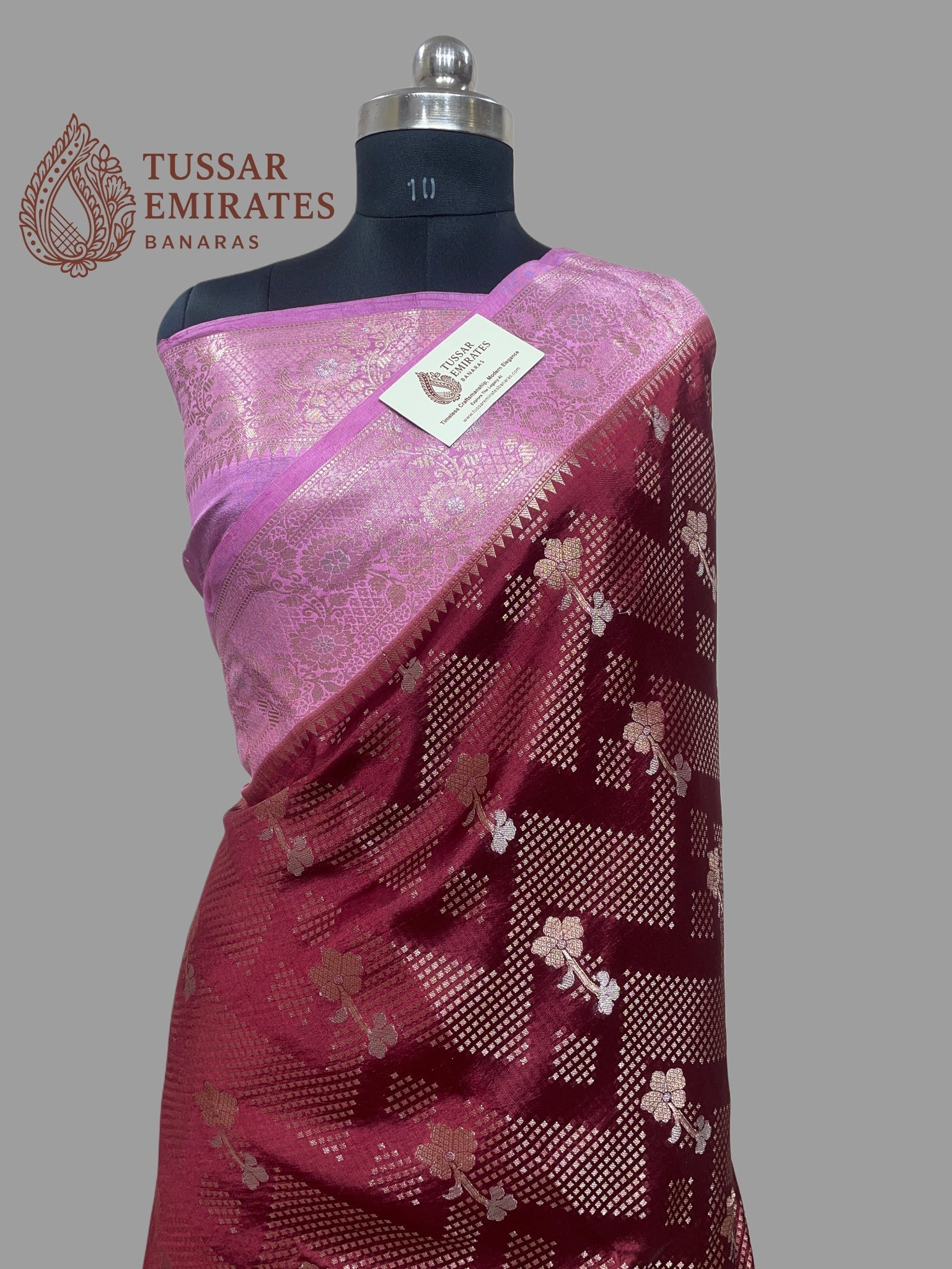 Pure Mango Silk Banarasi Saree - Tussar Emirates