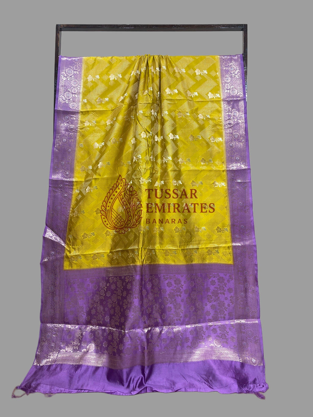 Pure Mango Silk Banarasi Saree - Tussar Emirates