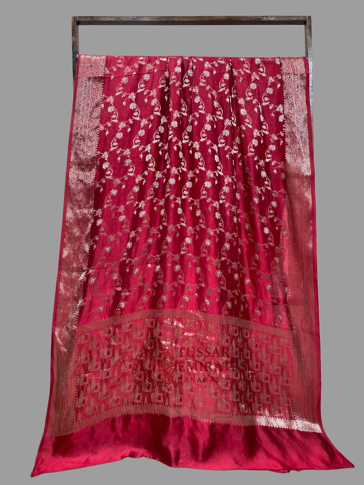 Pure Mango Silk Banarasi Saree - Tussar Emirates