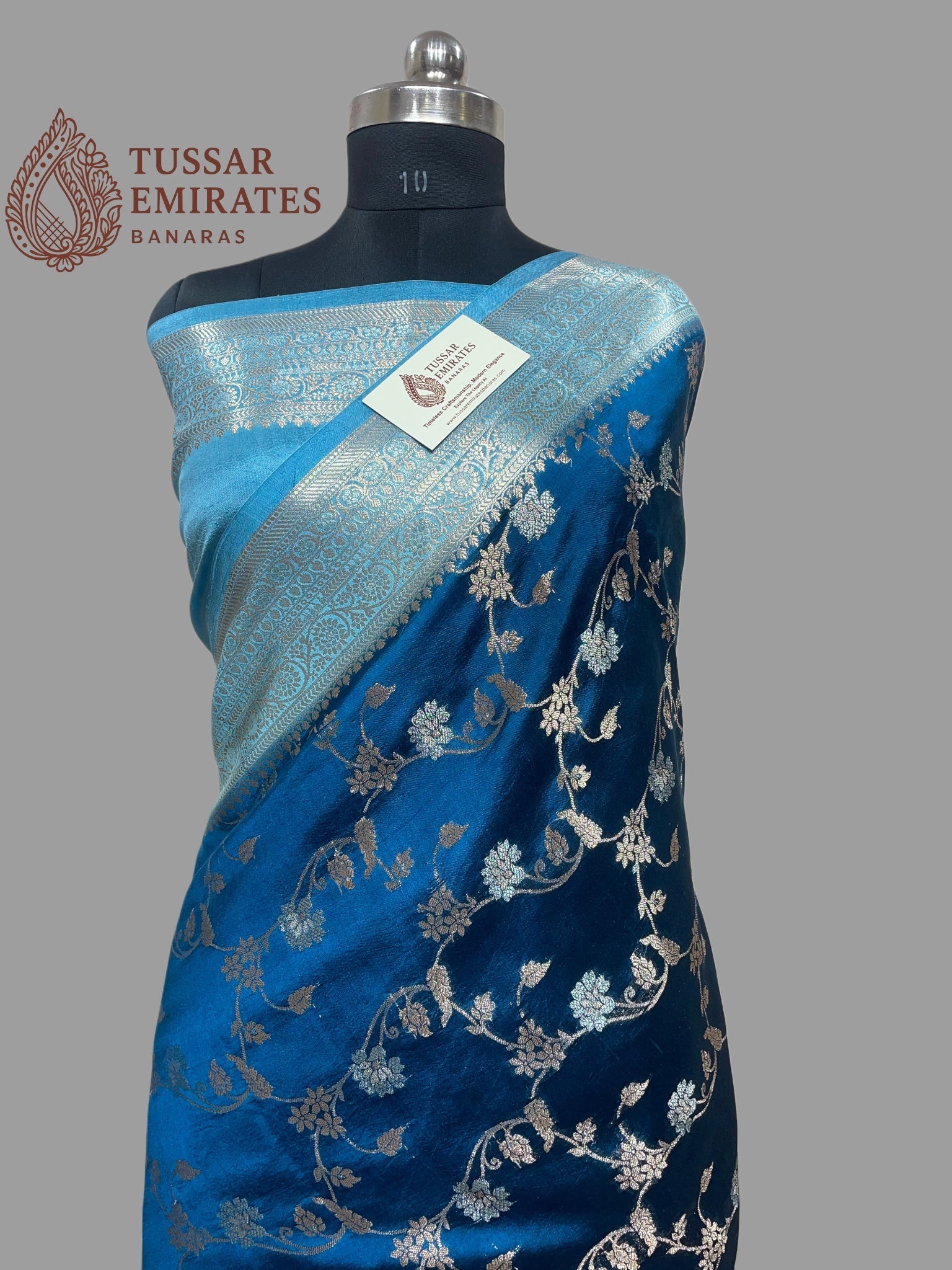 Pure Mango Silk Banarasi Saree - Tussar Emirates