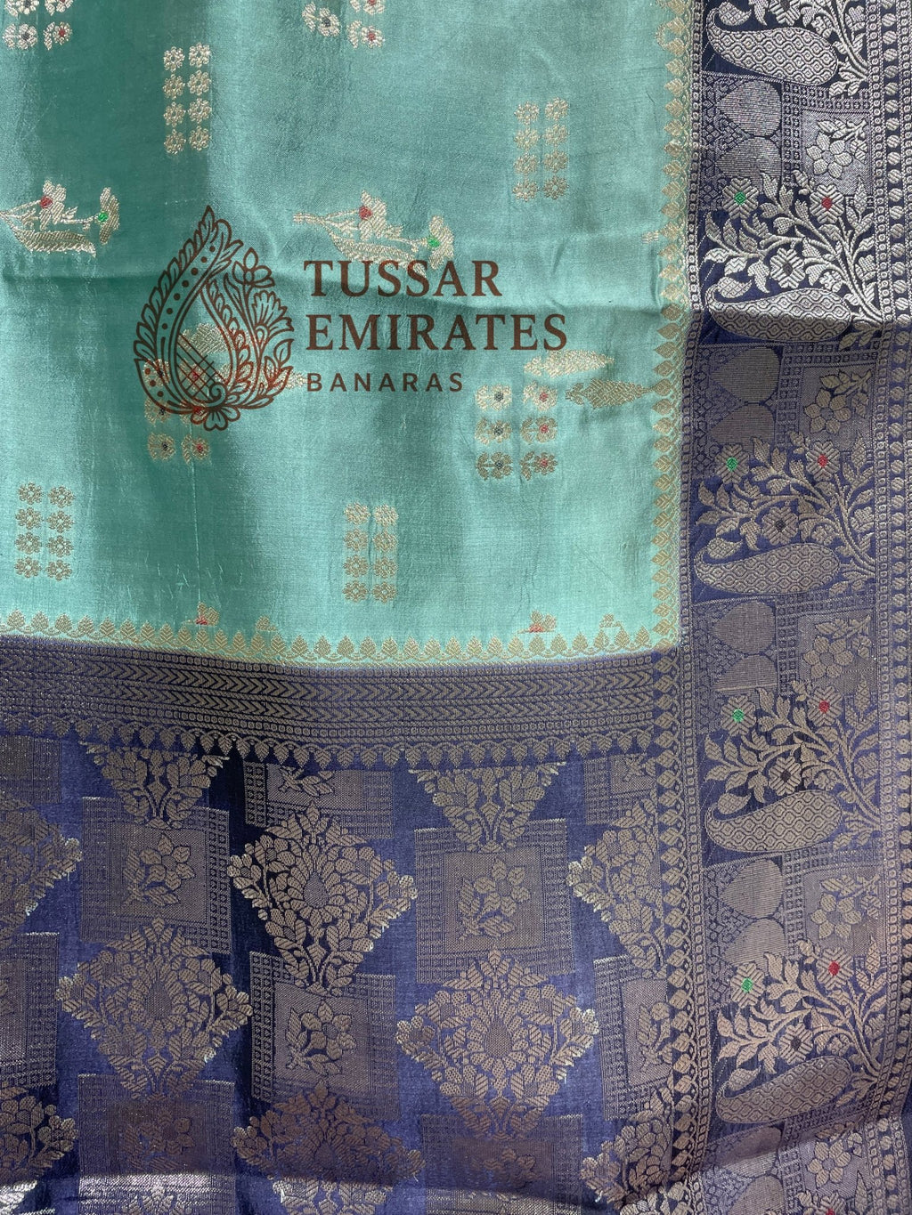 Pure Mango Silk Banarasi Saree - Tussar Emirates