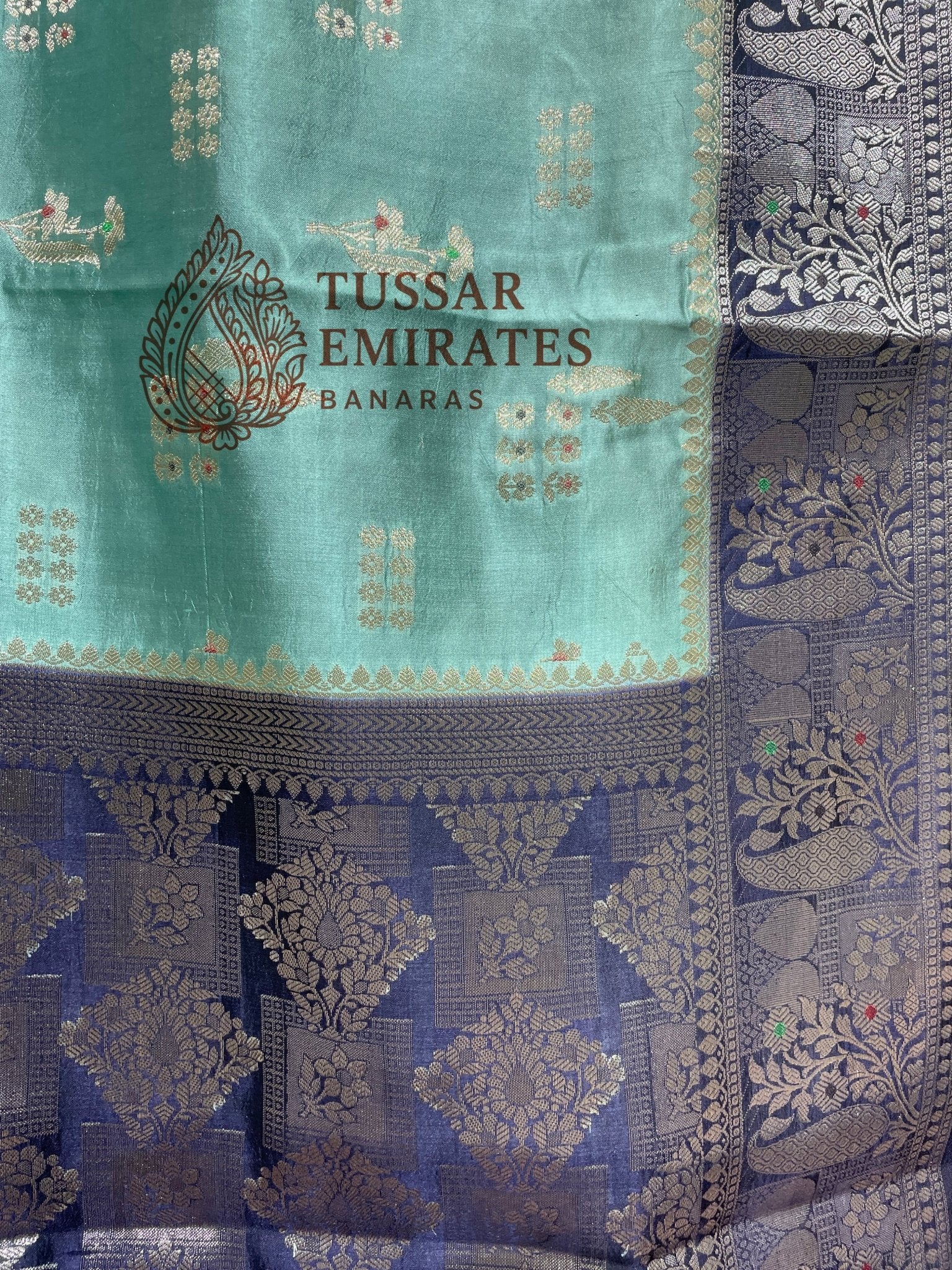 Pure Mango Silk Banarasi Saree - Tussar Emirates