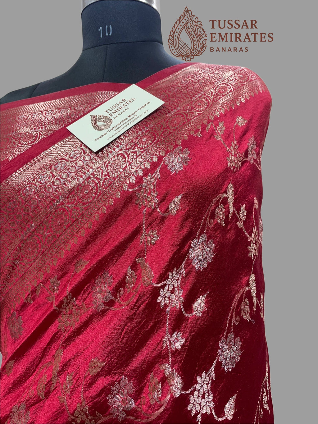 Pure Mango Silk Banarasi Saree - Tussar Emirates