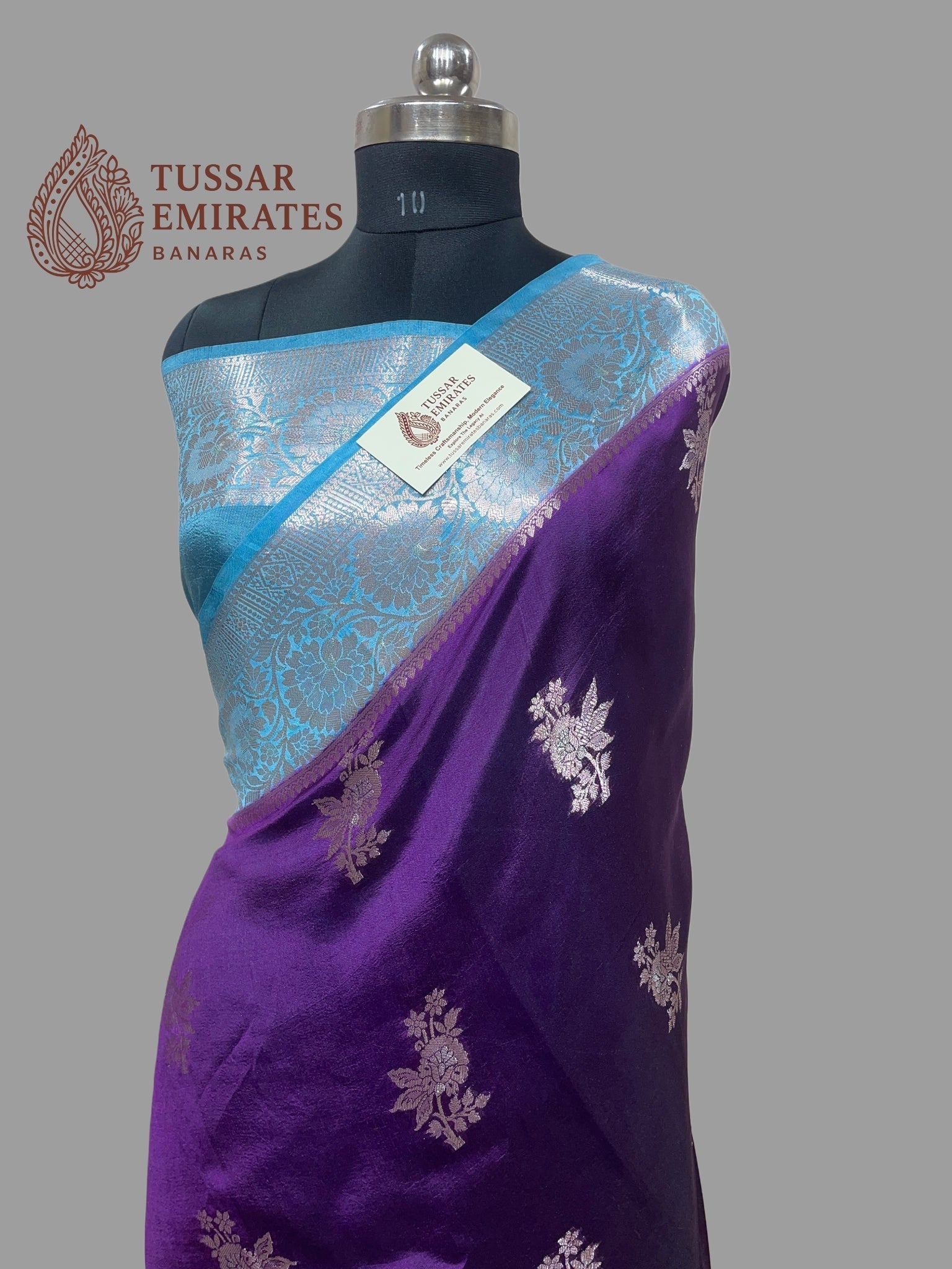 Pure Mango Silk Banarasi Saree - Tussar Emirates
