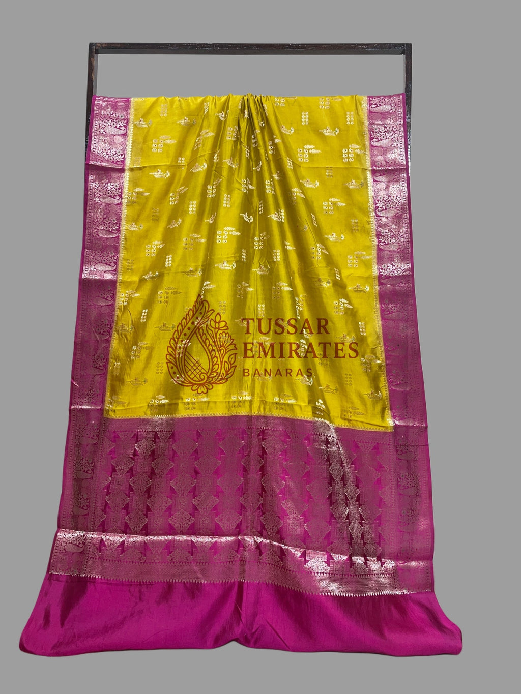 Pure Mango Silk Banarasi Saree - Tussar Emirates