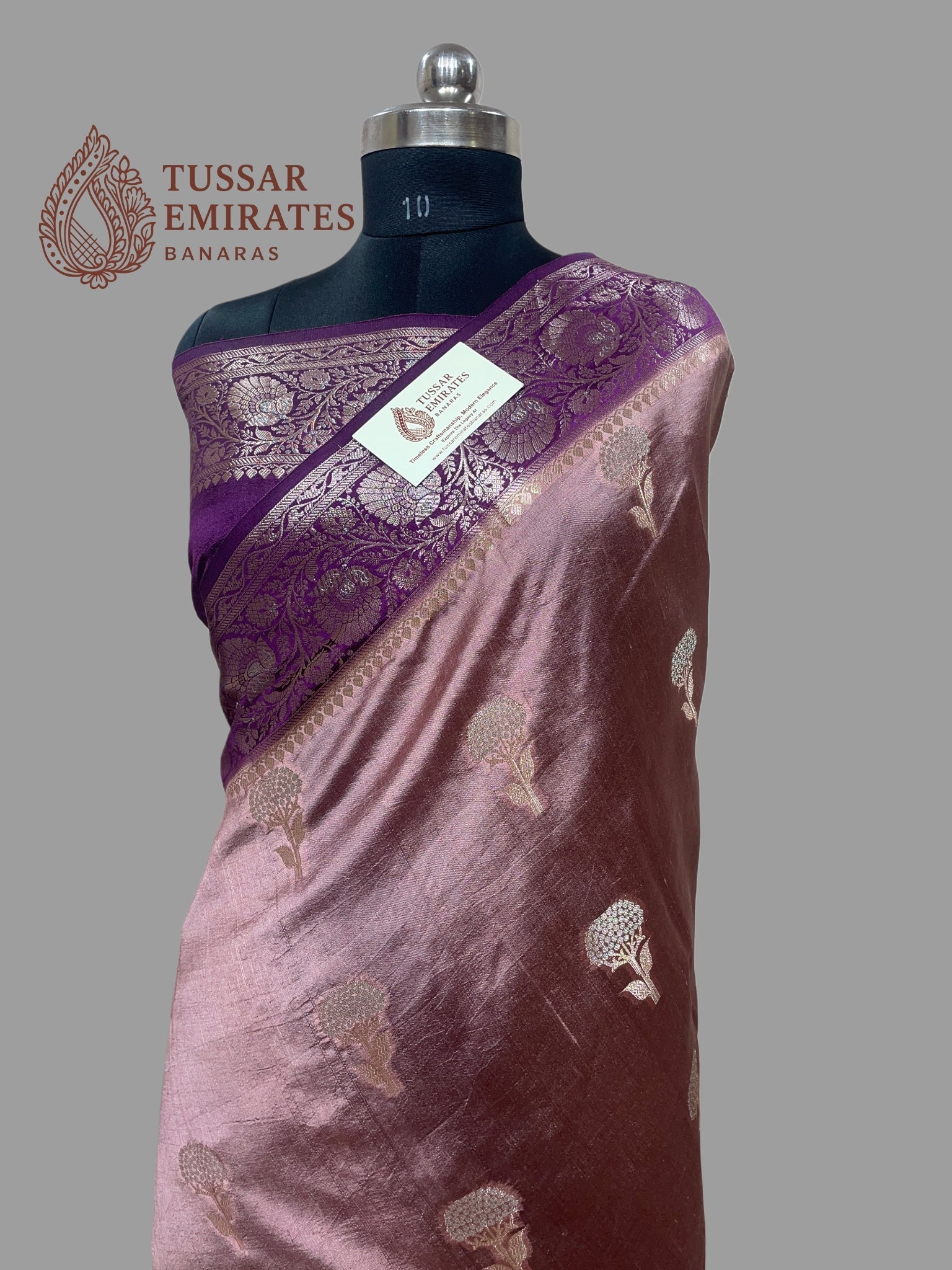 Pure Mango Silk Banarasi Saree - Tussar Emirates