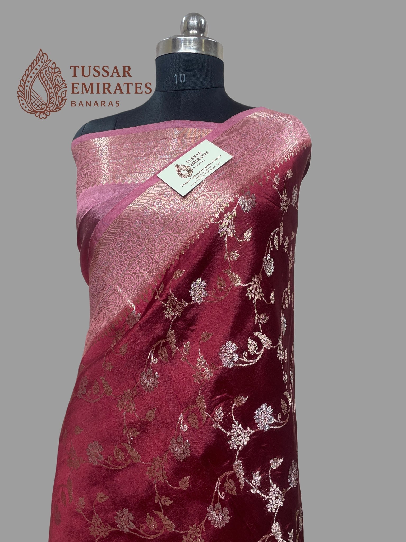Pure Mango Silk Banarasi Saree - Tussar Emirates