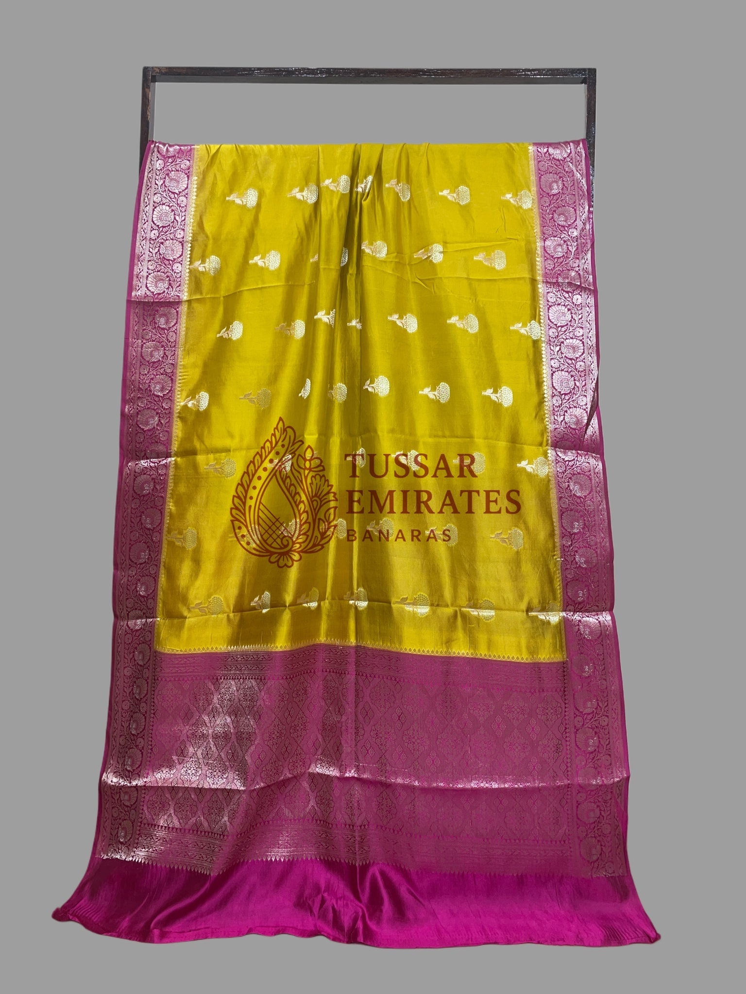 Pure Mango Silk Banarasi Saree - Tussar Emirates