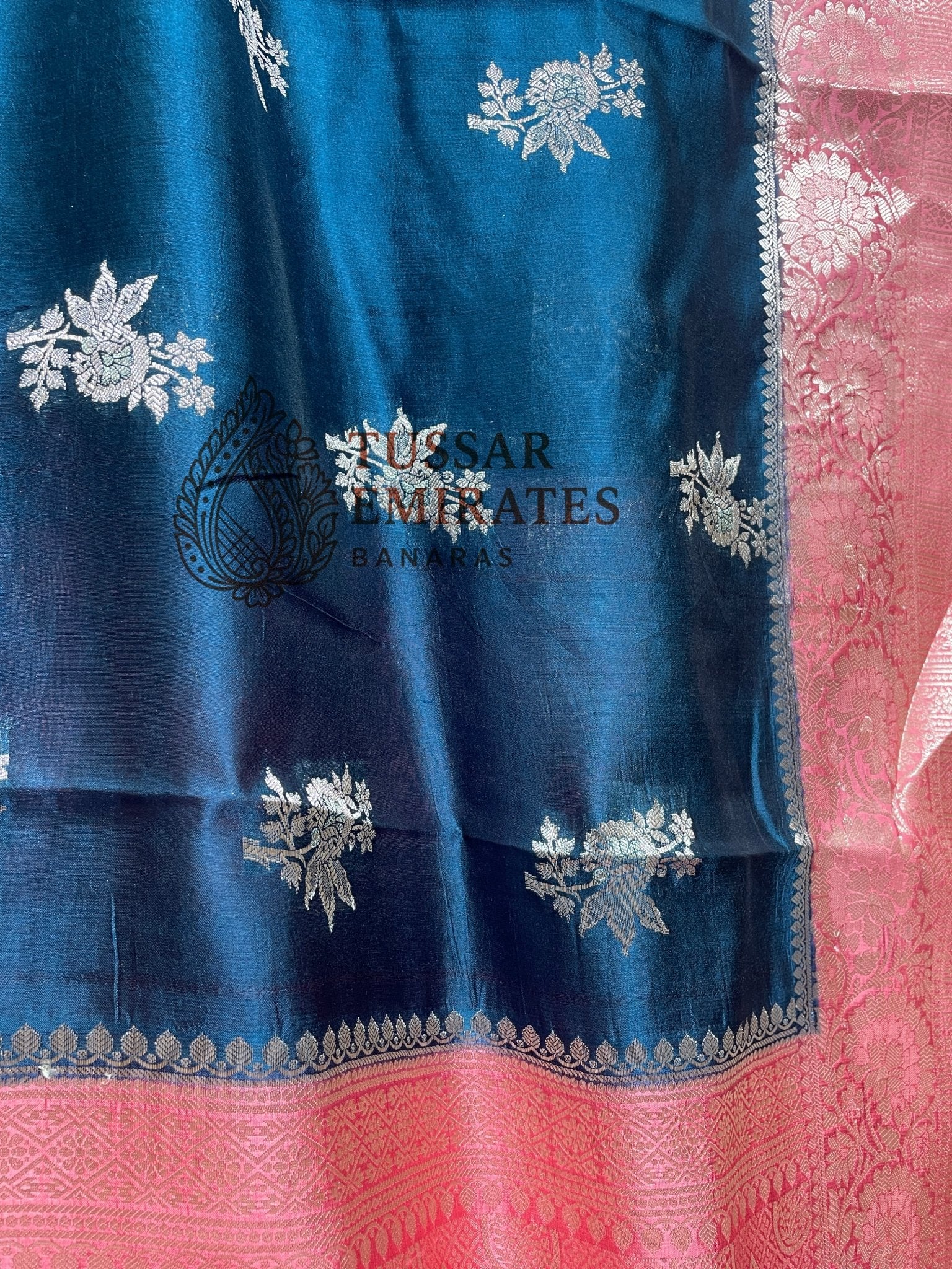 Pure Mango Silk Banarasi Saree - Tussar Emirates