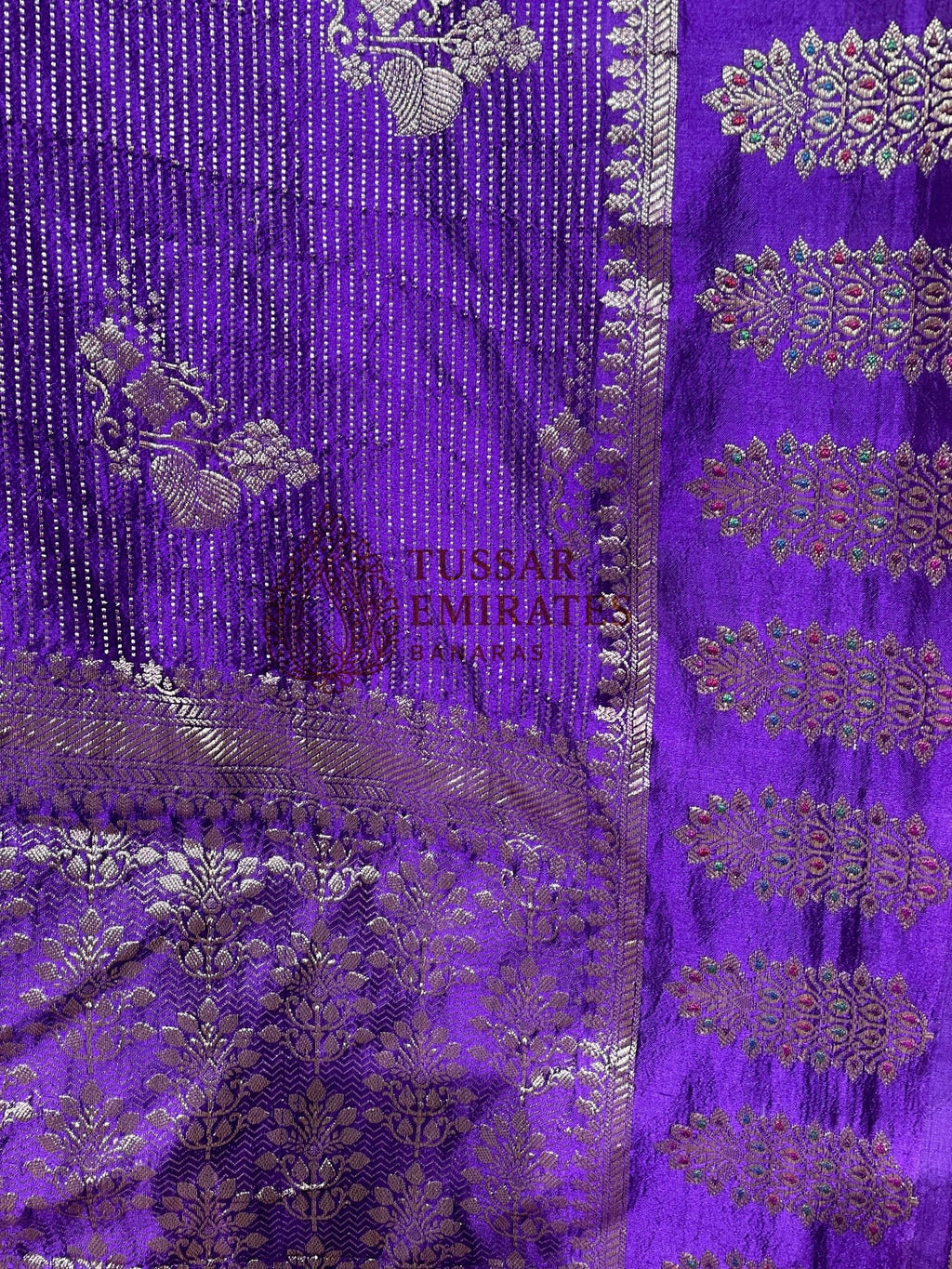 Pure Mango Silk Banarasi Saree - Tussar Emirates