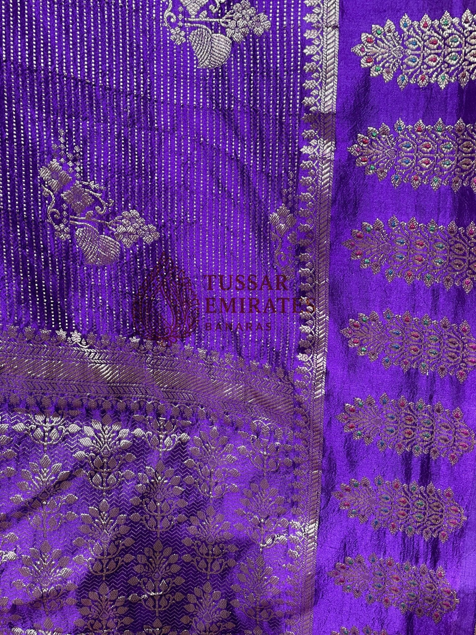 Pure Mango Silk Banarasi Saree - Tussar Emirates