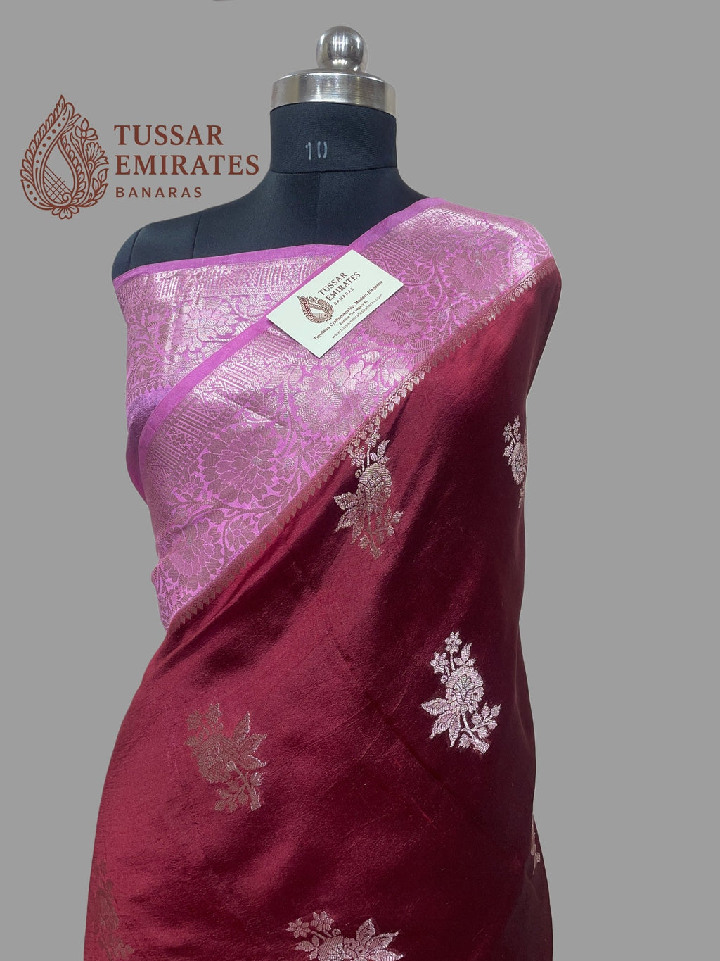Pure Mango Silk Banarasi Saree - Tussar Emirates