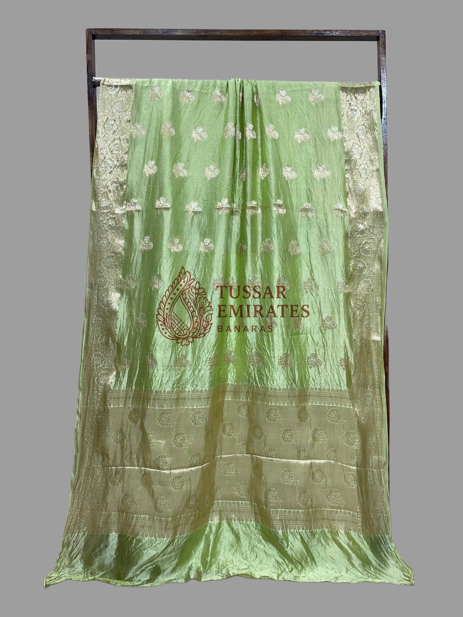 Pure Mango Silk Banarasi Saree - Tussar Emirates
