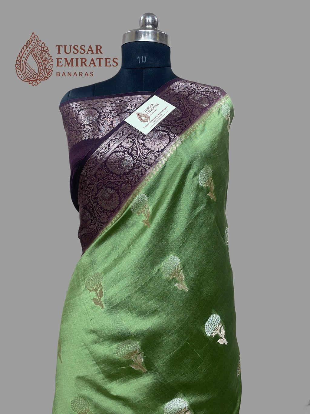 Pure Mango Silk Banarasi Saree - Tussar Emirates