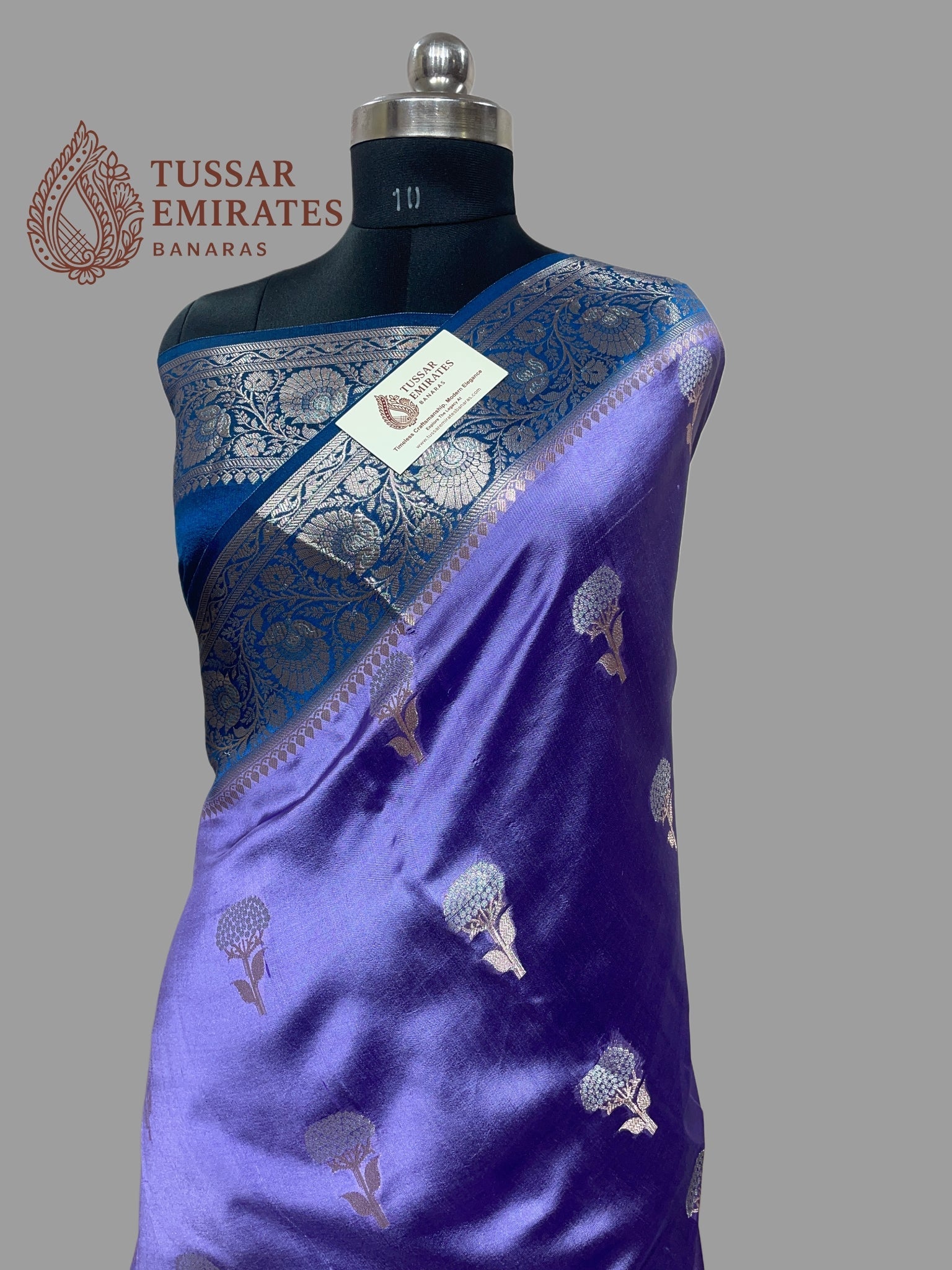 Pure Mango Silk Banarasi Saree - Tussar Emirates