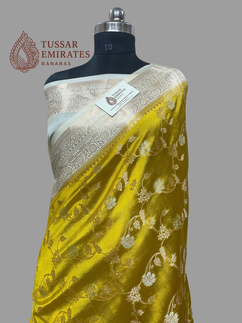 Pure Mango Silk Banarasi Saree - Tussar Emirates