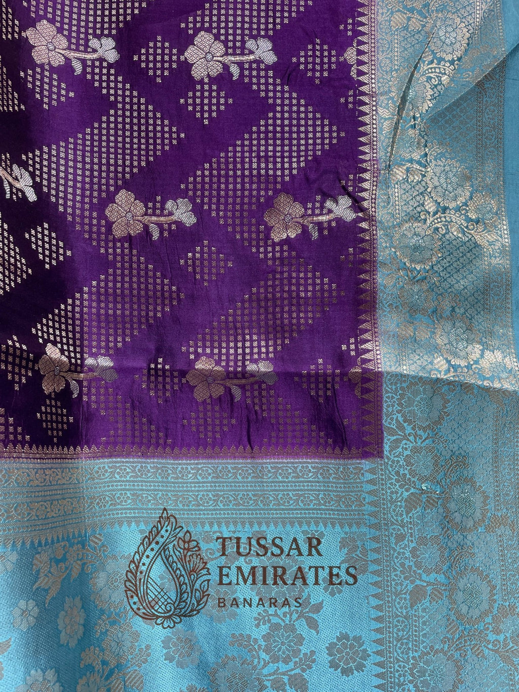 Pure Mango Silk Banarasi Saree - Tussar Emirates