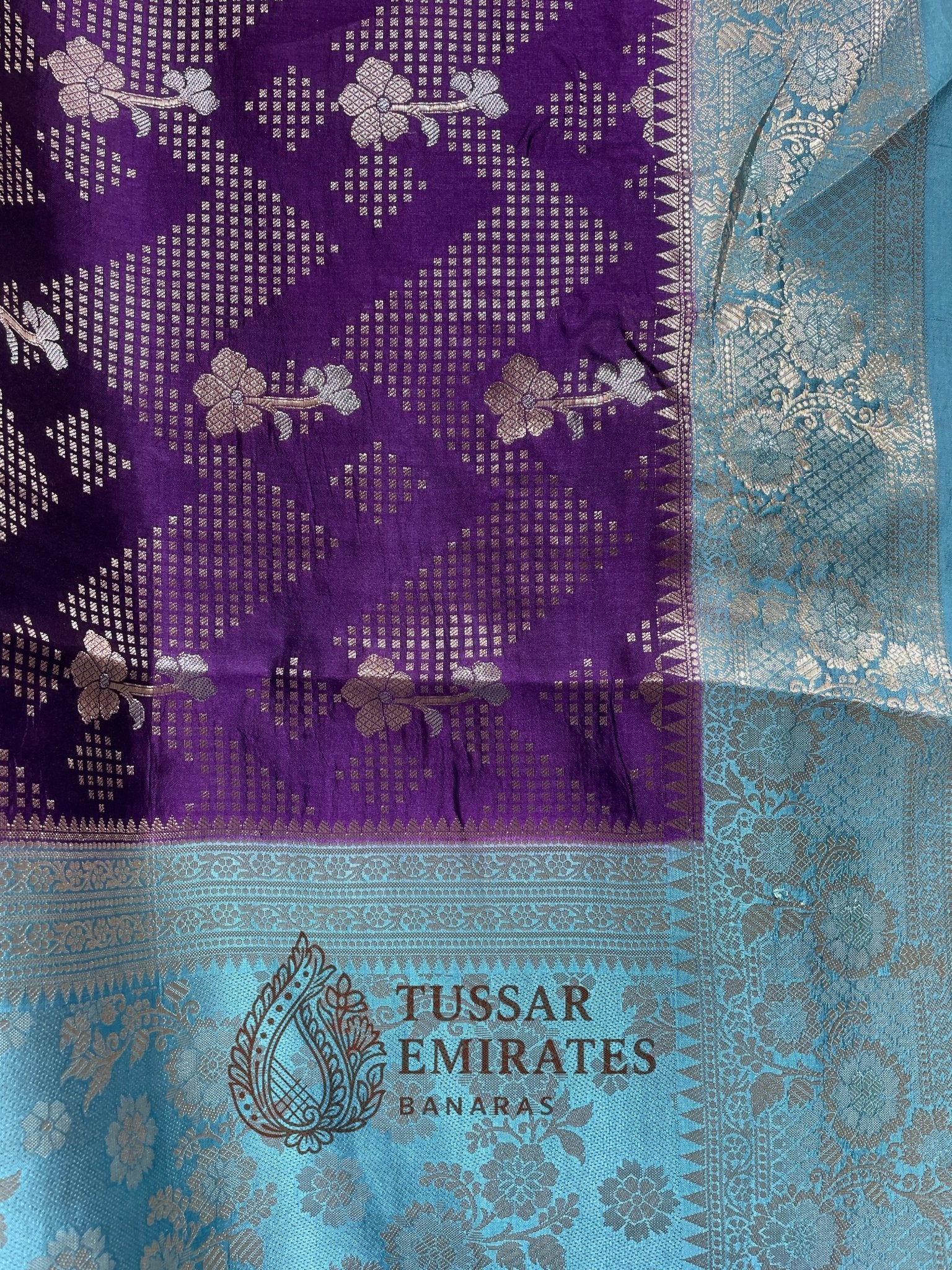 Pure Mango Silk Banarasi Saree - Tussar Emirates