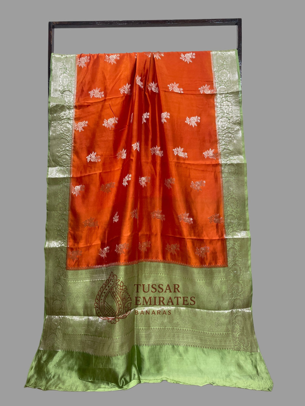 Pure Mango Silk Banarasi Saree - Tussar Emirates