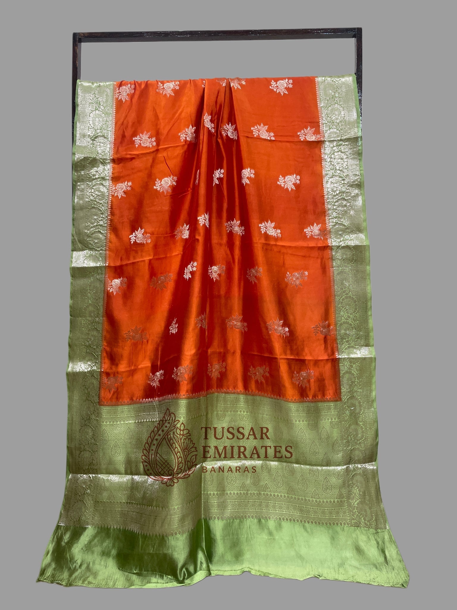 Pure Mango Silk Banarasi Saree - Tussar Emirates