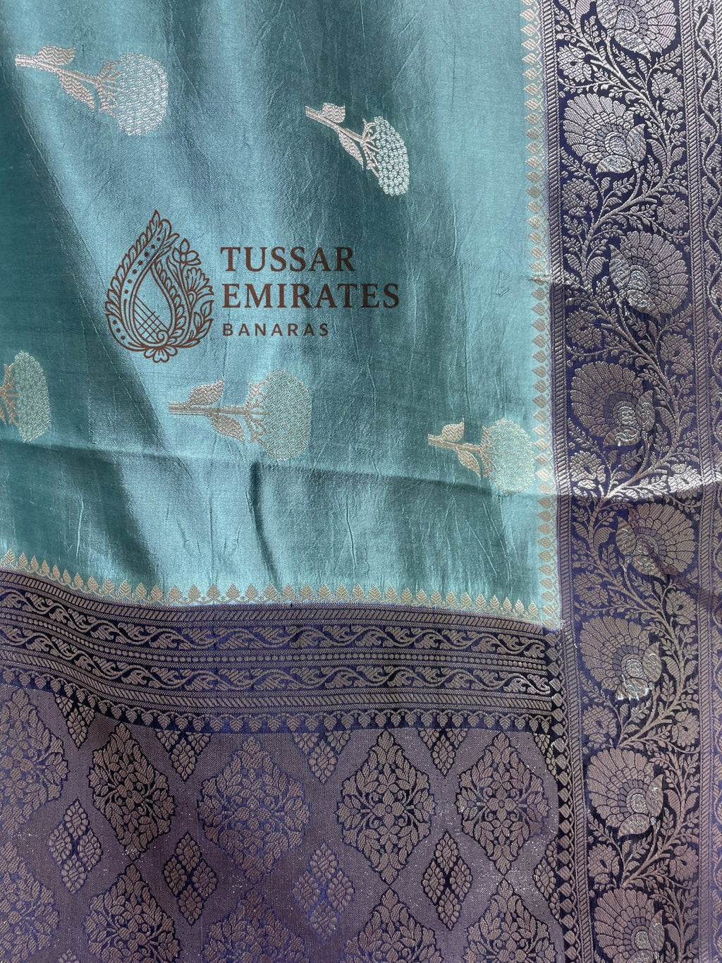 Pure Mango Silk Banarasi Saree - Tussar Emirates