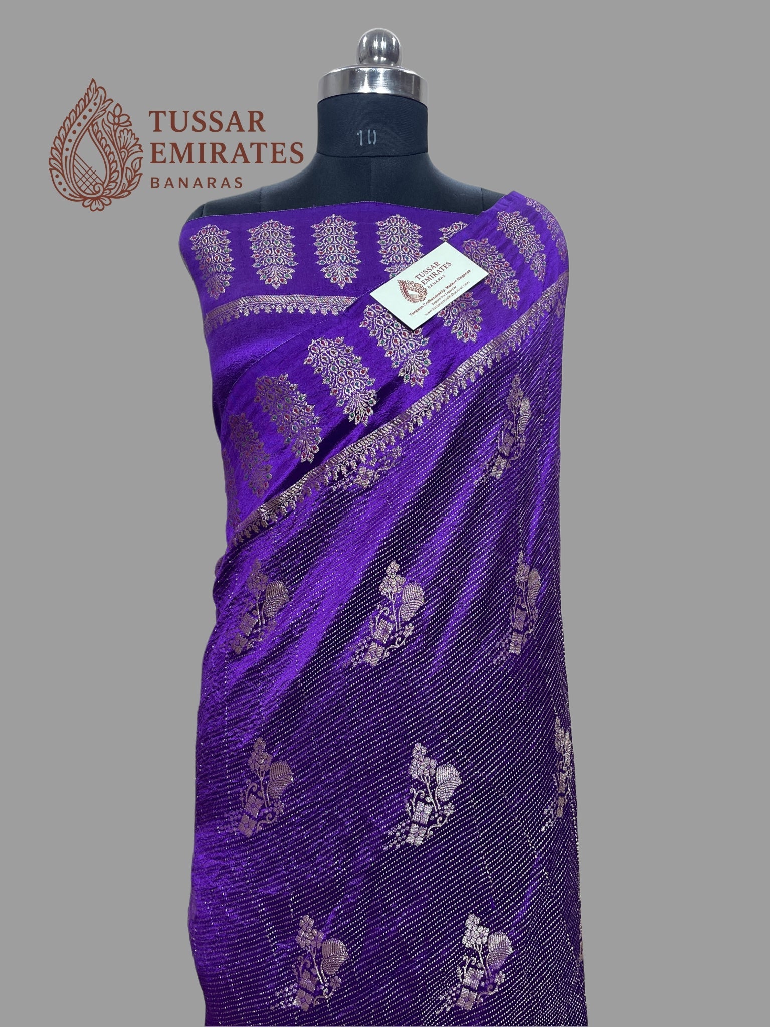 Pure Mango Silk Banarasi Saree - Tussar Emirates