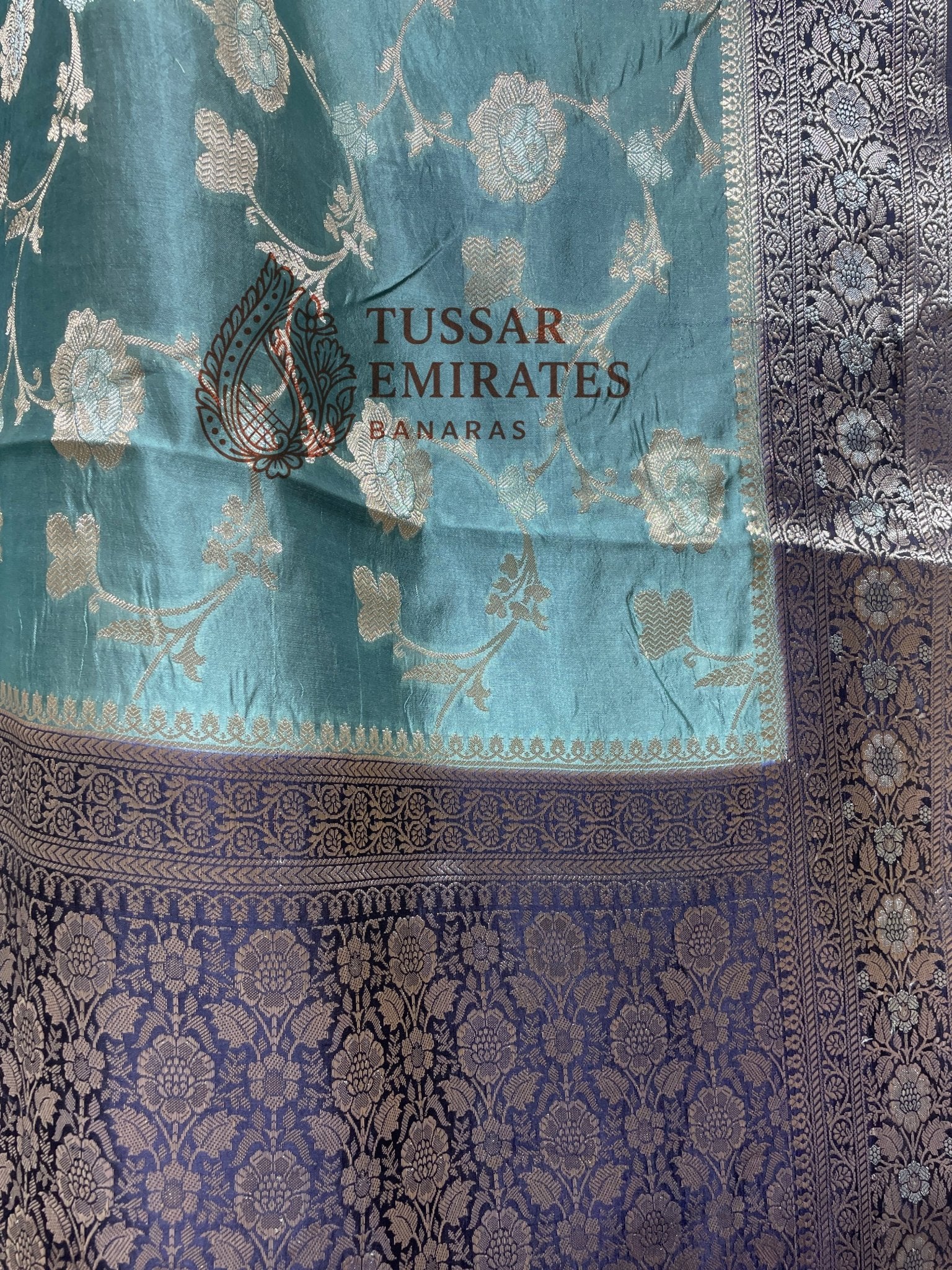 Pure Mango Silk Banarasi Saree - Tussar Emirates