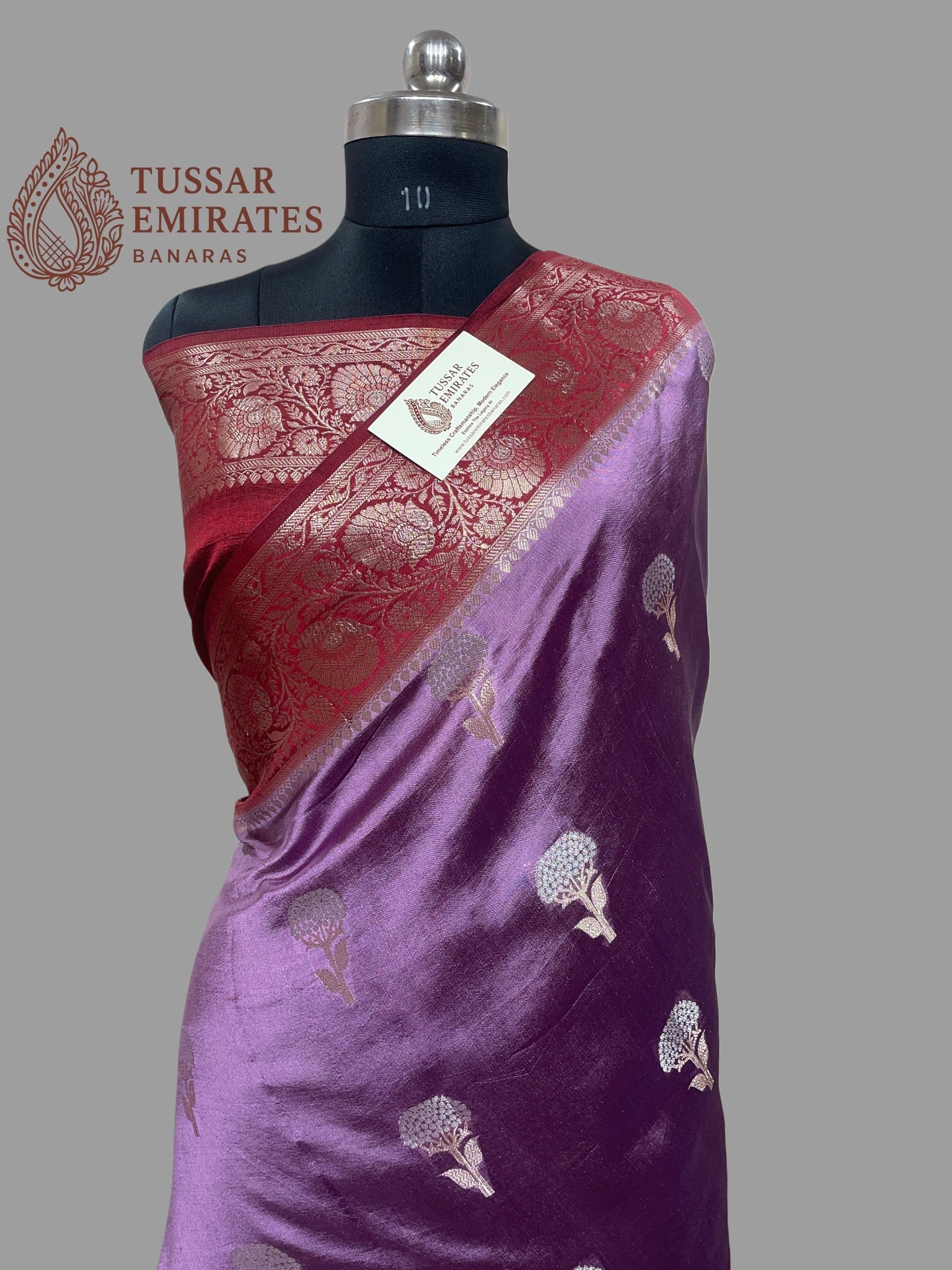Pure Mango Silk Banarasi Saree - Tussar Emirates