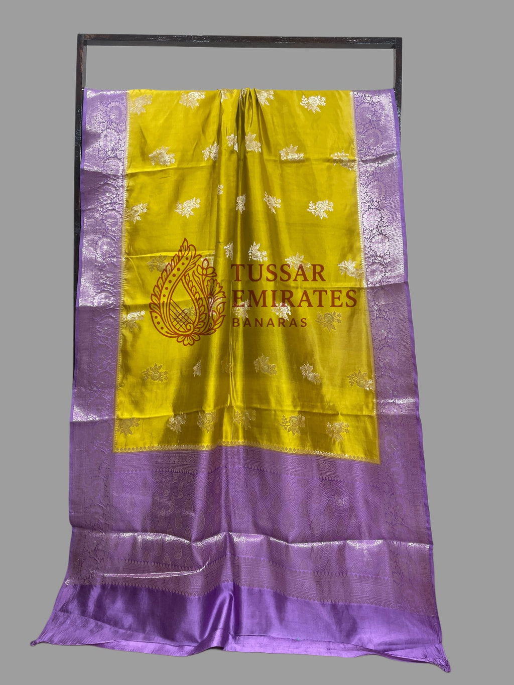 Pure Mango Silk Banarasi Saree - Tussar Emirates