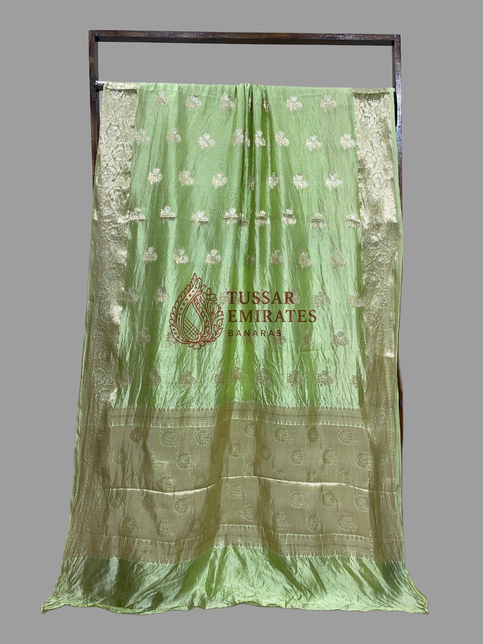 Pure Mango Silk Banarasi Saree - Tussar Emirates