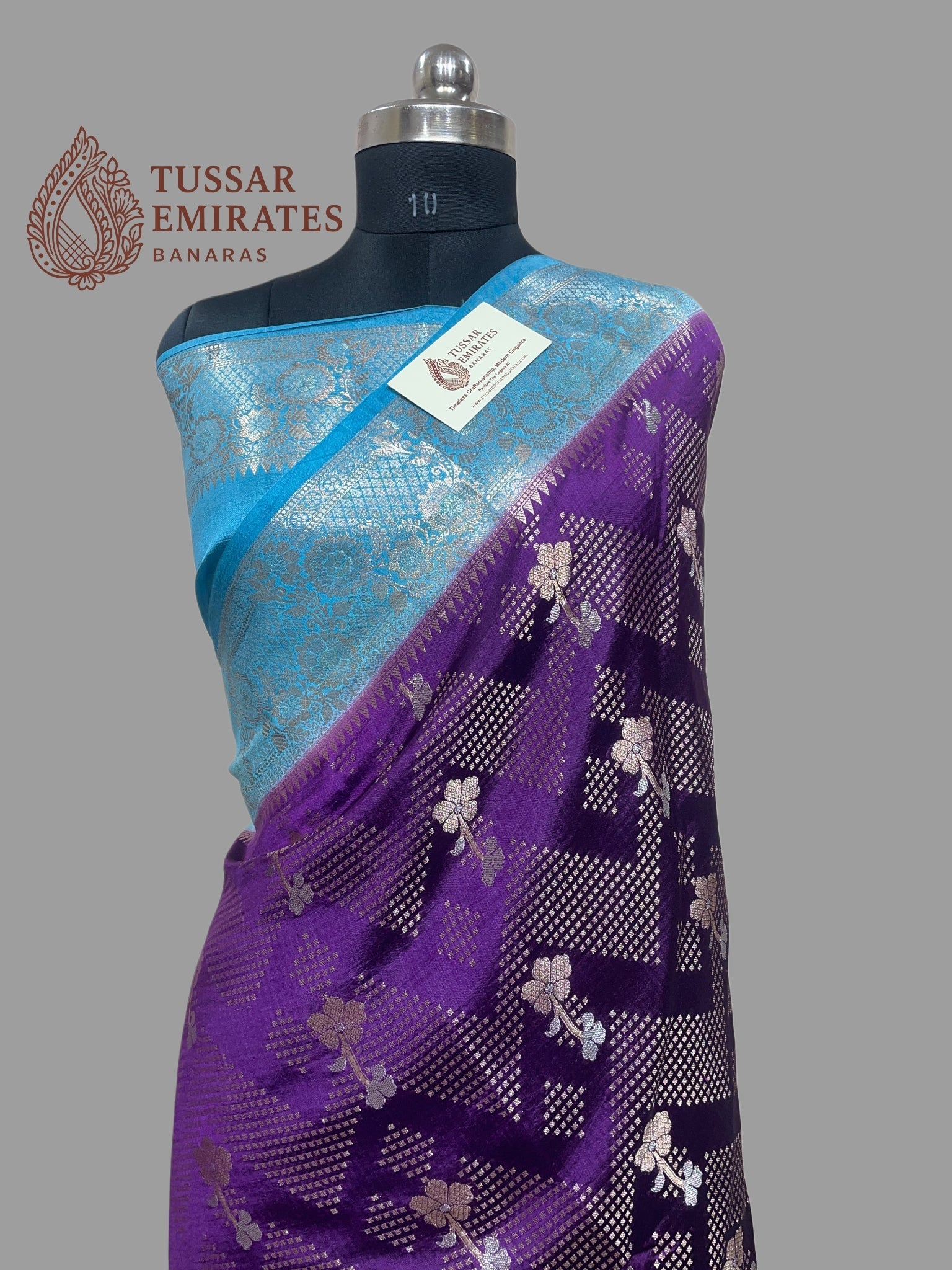 Pure Mango Silk Banarasi Saree - Tussar Emirates