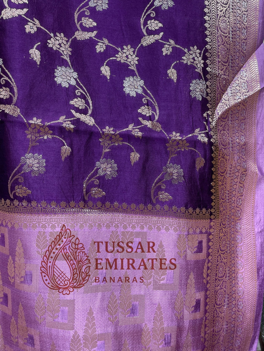 Pure Mango Silk Banarasi Saree - Tussar Emirates