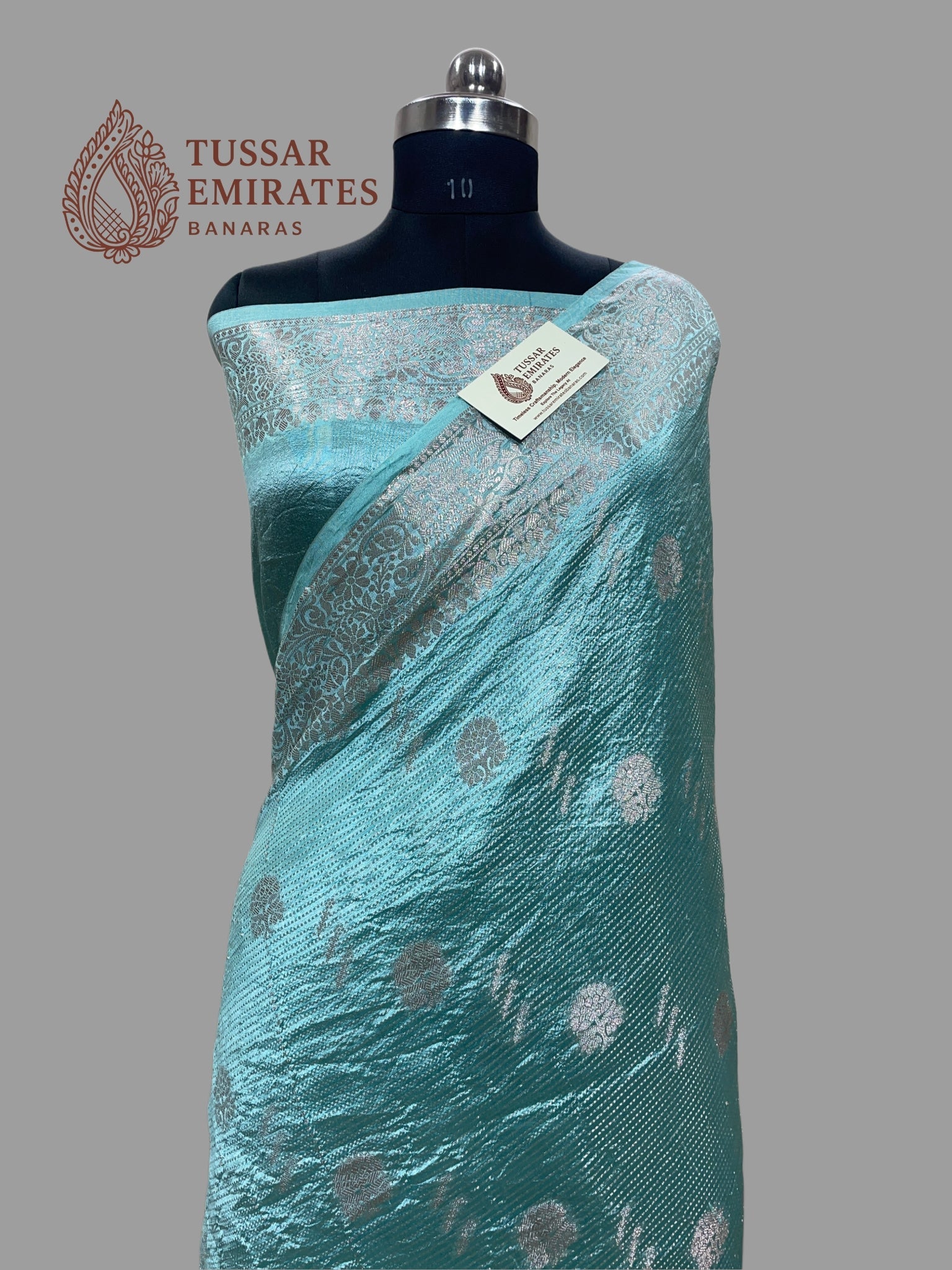 Pure Mango Silk Banarasi Saree - Tussar Emirates