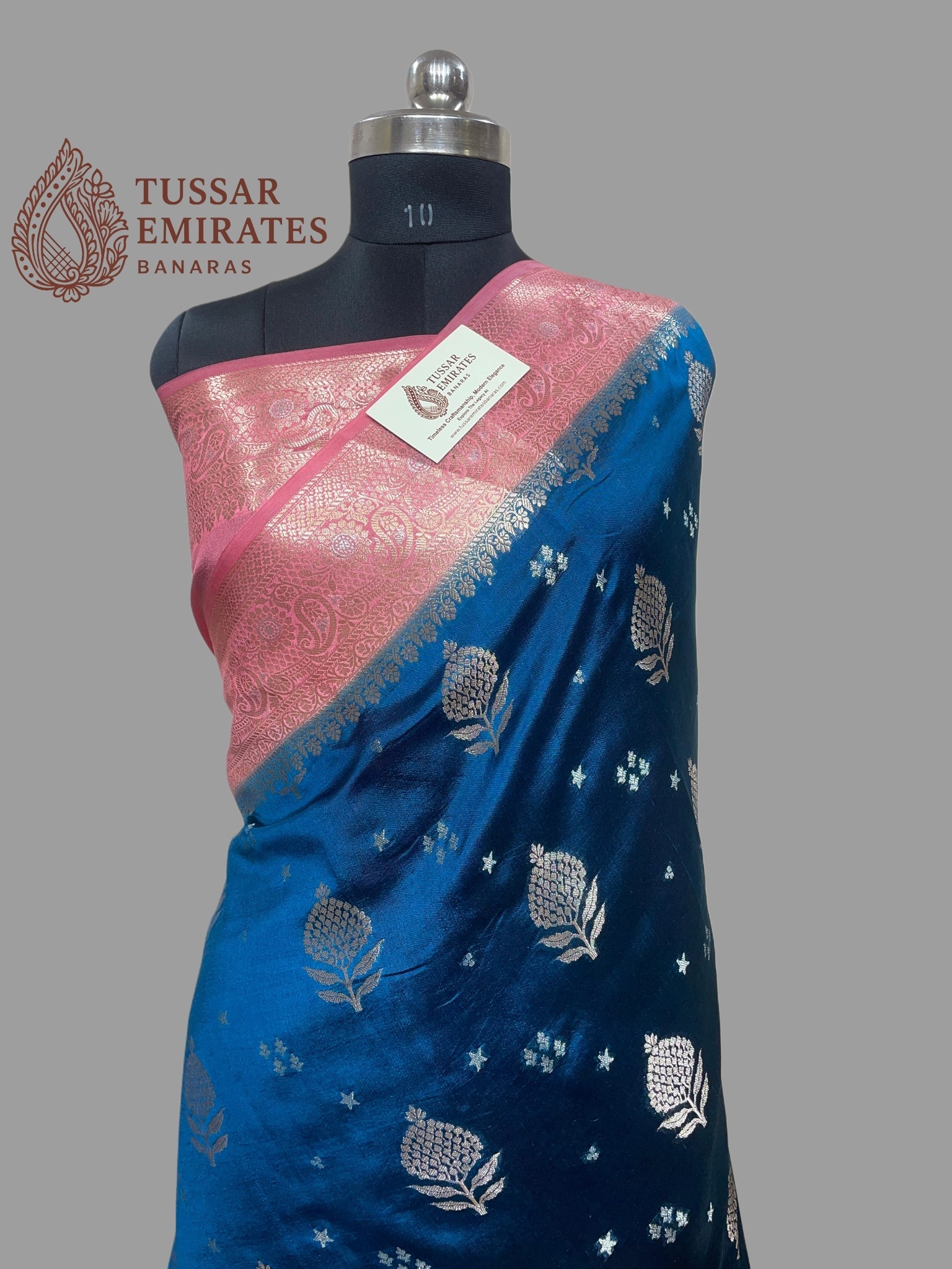 Pure Mango Silk Banarasi Saree - Tussar Emirates