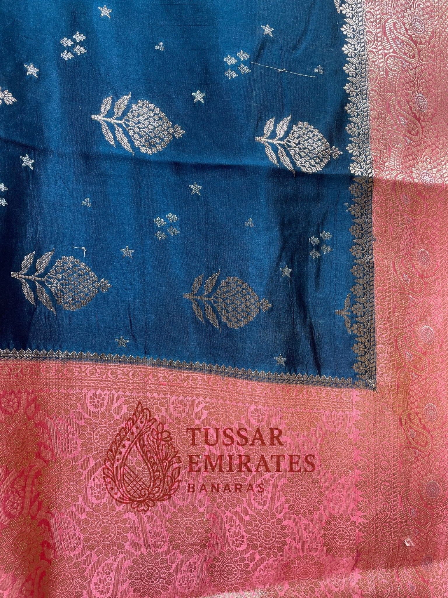 Pure Mango Silk Banarasi Saree - Tussar Emirates