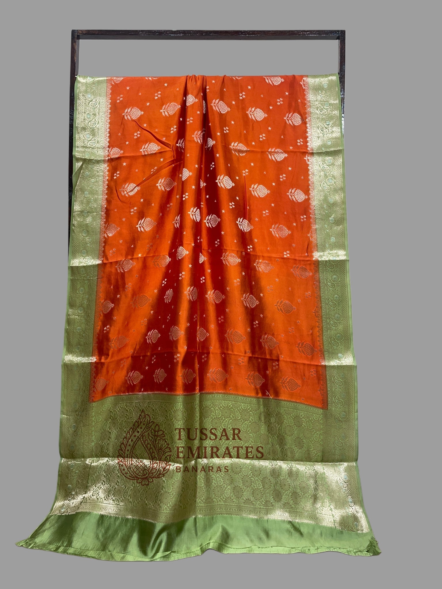 Pure Mango Silk Banarasi Saree - Tussar Emirates