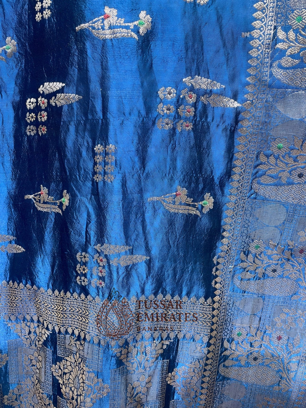 Pure Mango Silk Banarasi Saree - Tussar Emirates