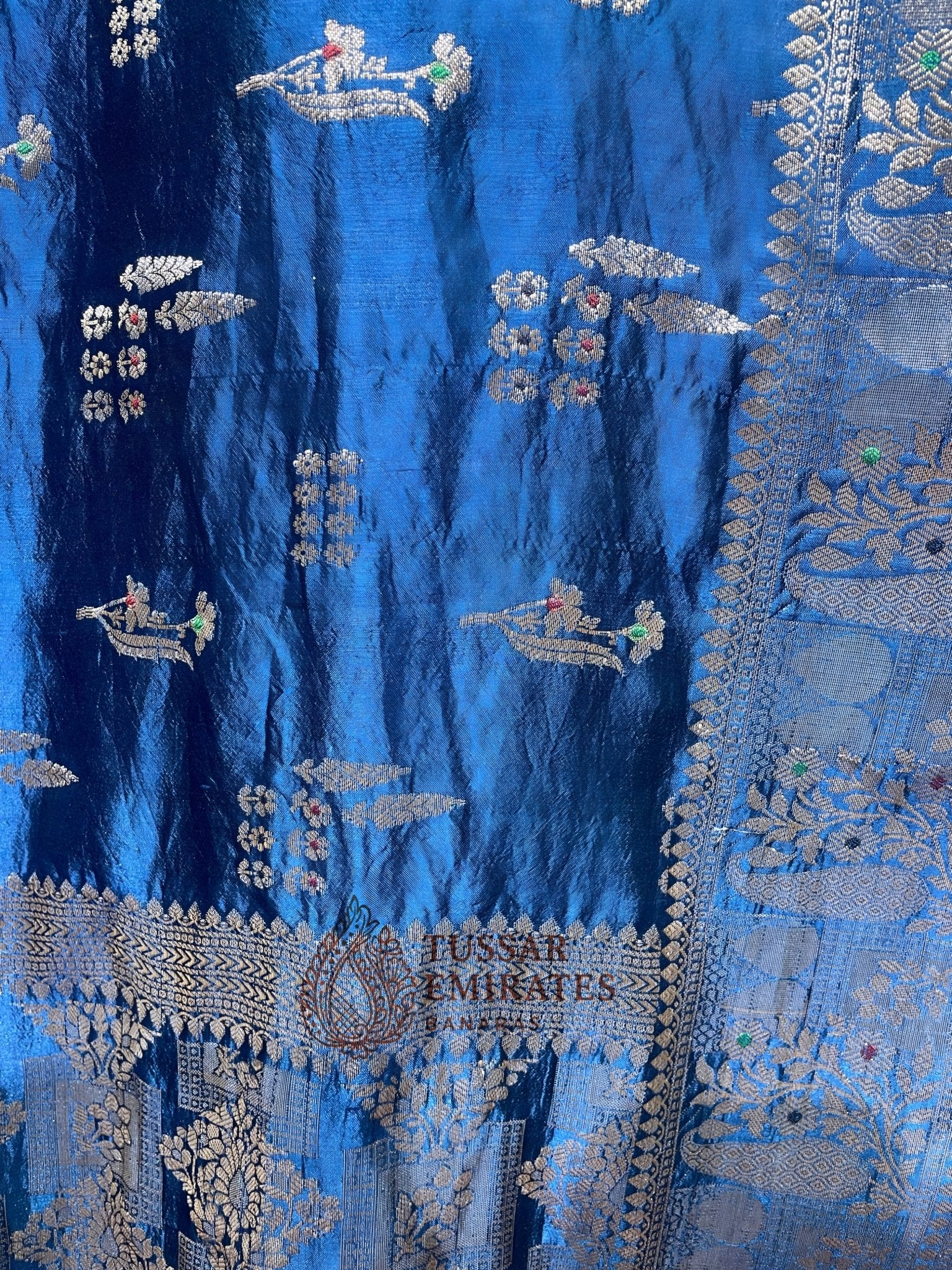 Pure Mango Silk Banarasi Saree - Tussar Emirates