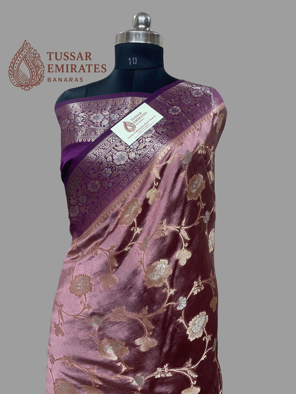 Pure Mango Silk Banarasi Saree - Tussar Emirates