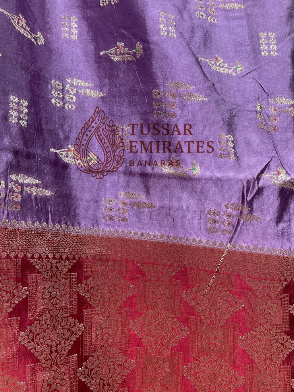 Pure Mango Silk Banarasi Saree - Tussar Emirates