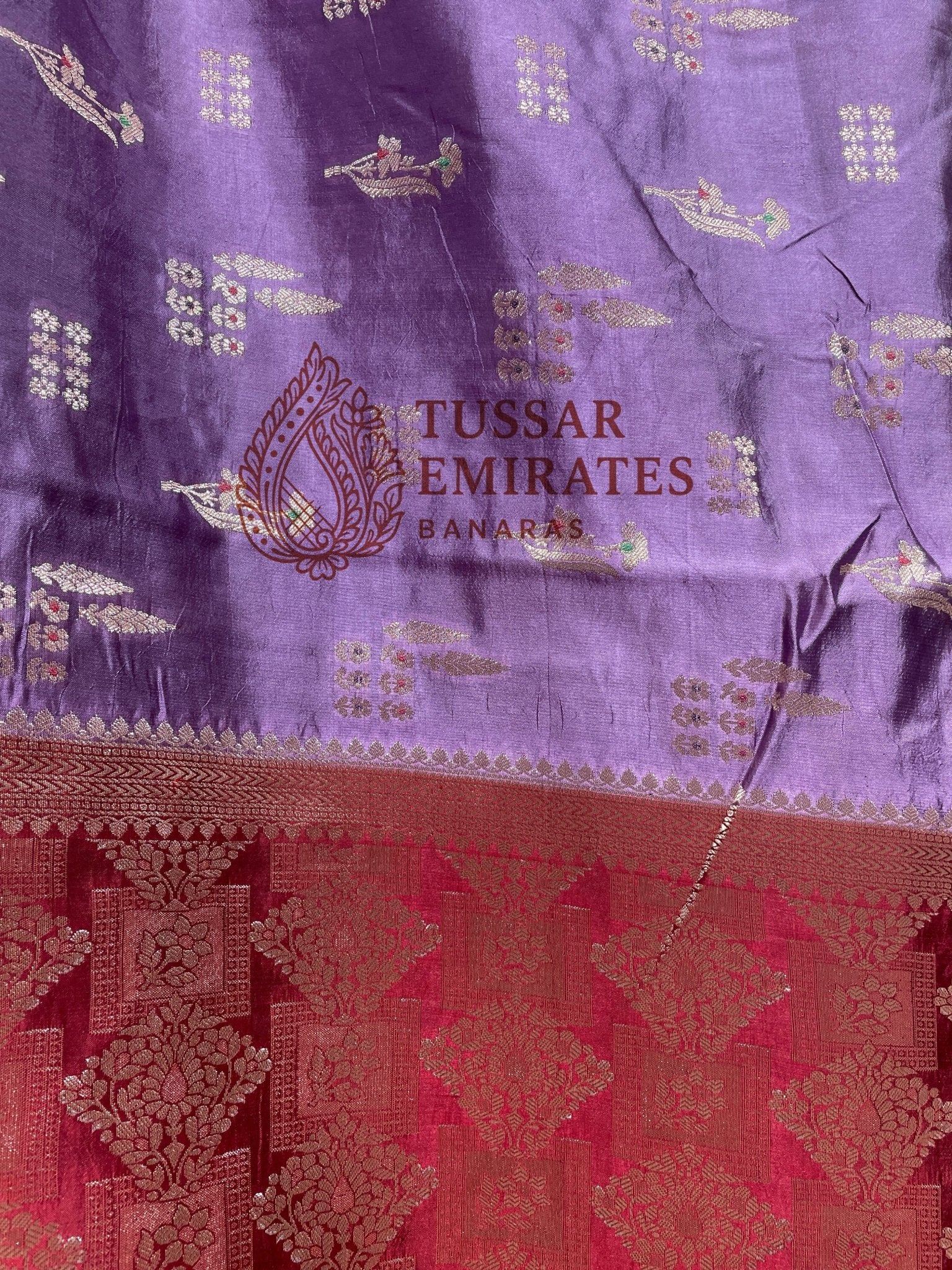 Pure Mango Silk Banarasi Saree - Tussar Emirates