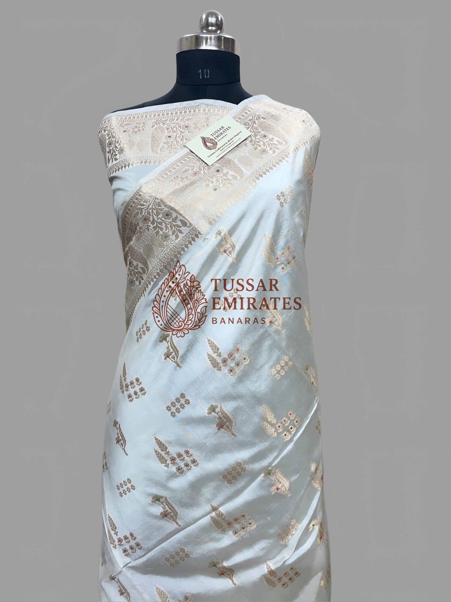 Pure Mango Silk Banarasi Saree - Tussar Emirates