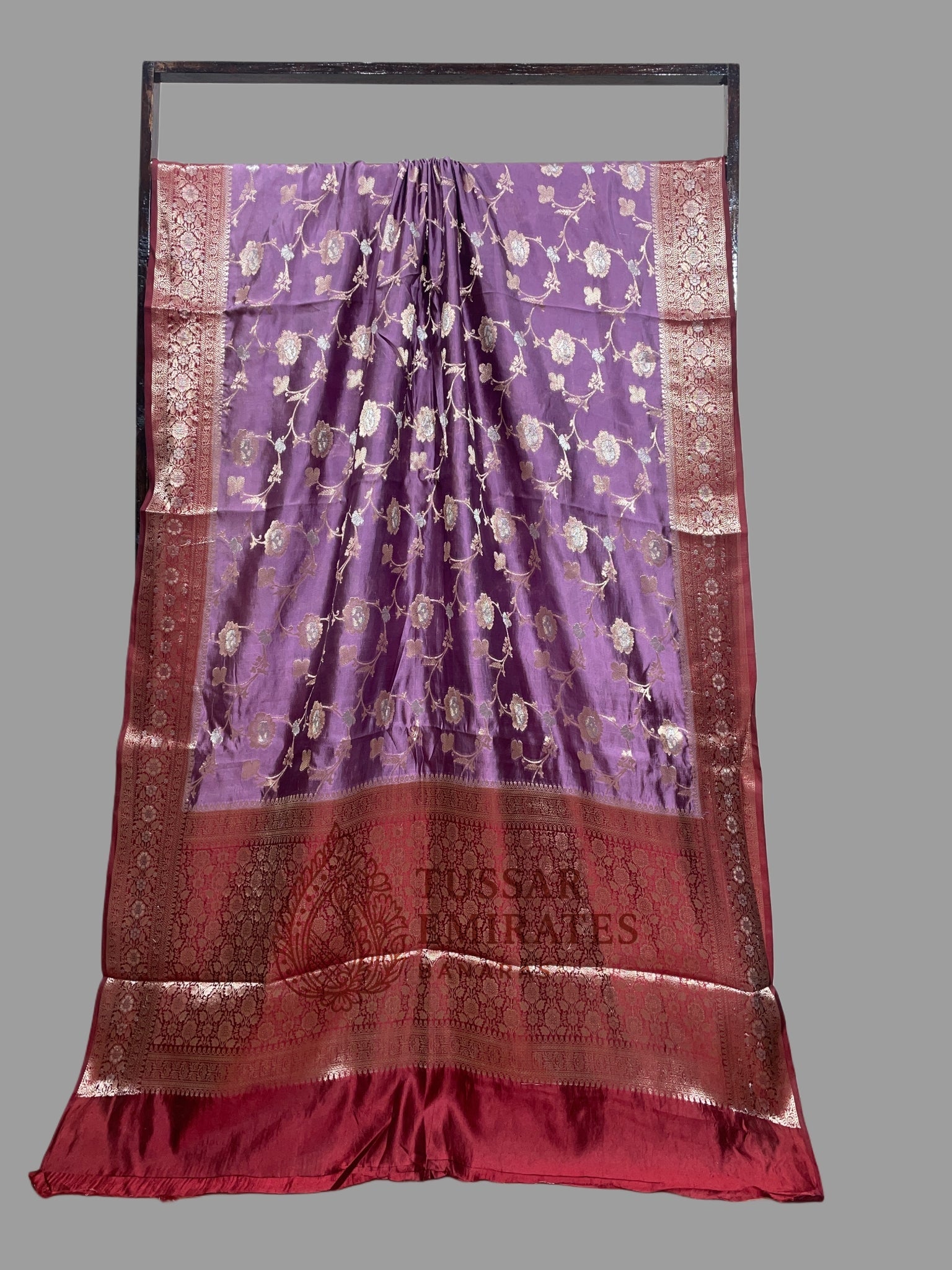 Pure Mango Silk Banarasi Saree - Tussar Emirates